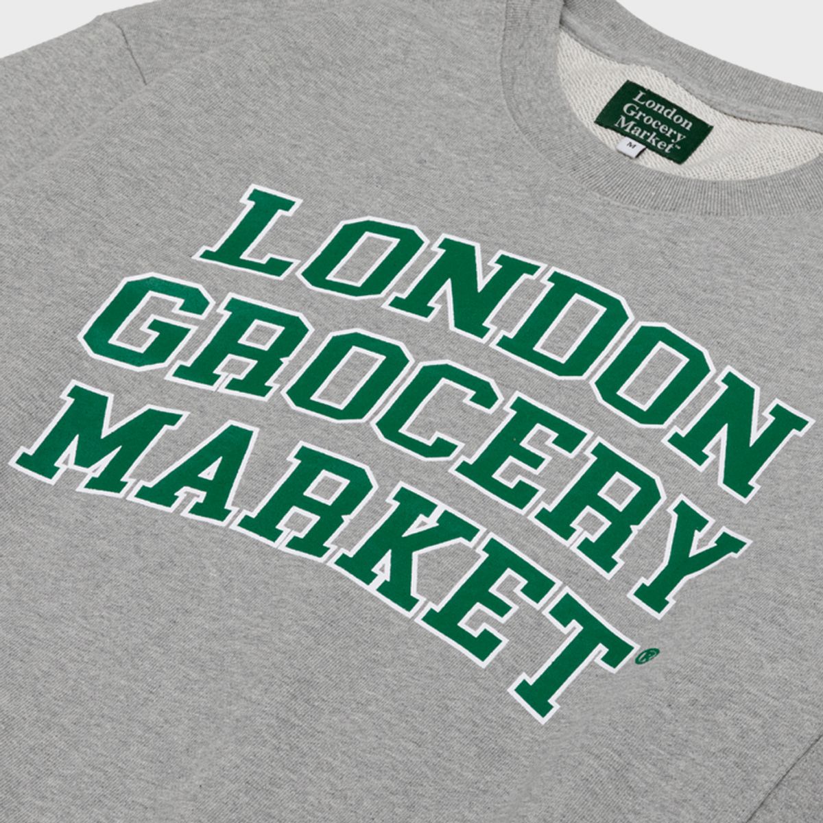 런던그로서리마켓(LONDON GROCERY MARKET) College Logo Heavyweight Sweatshirt (Grey)