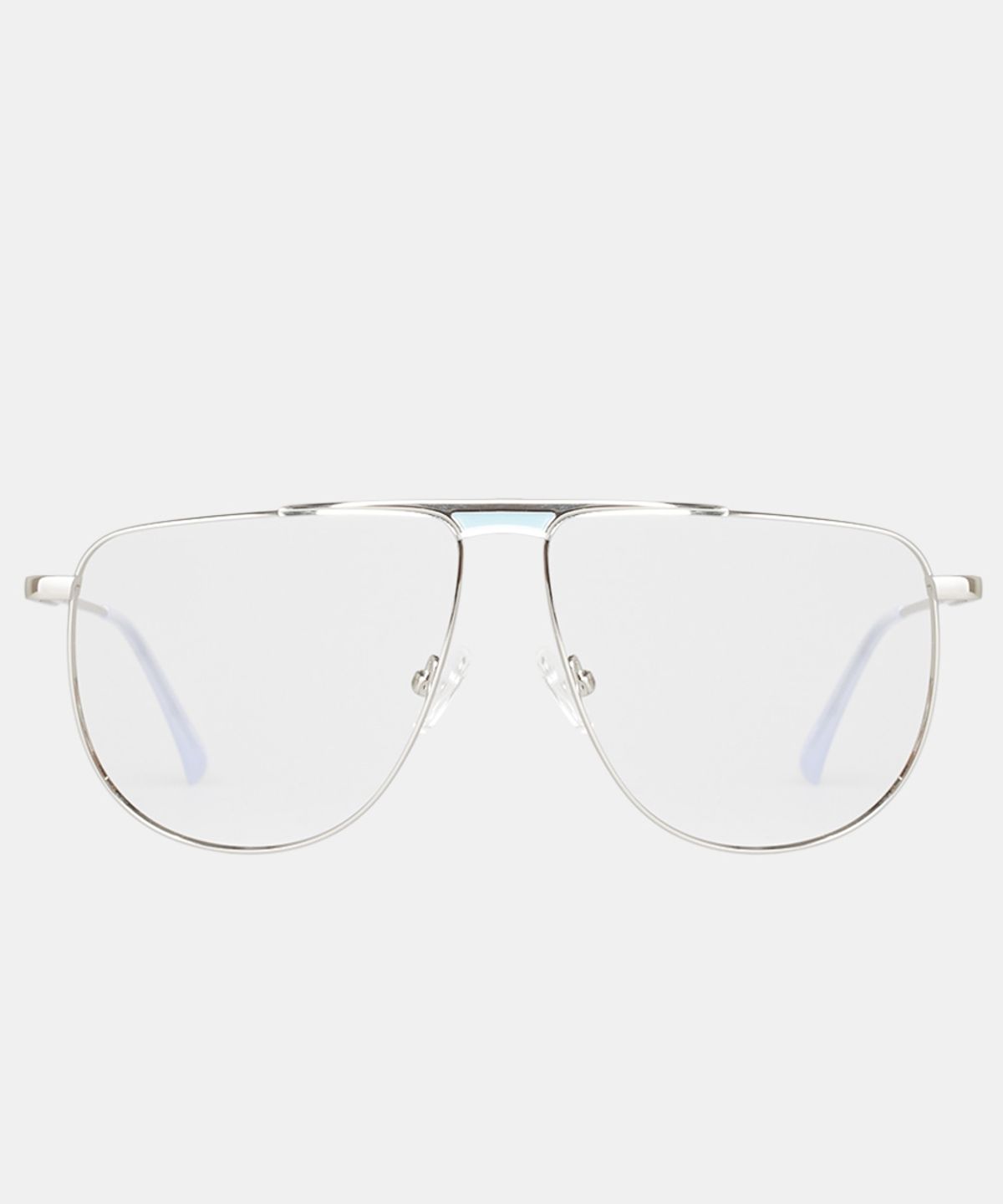 일삼사엠엠(134MM) 레트로 오버 스퀘어 라운드 보잉 라이트실버 블루라이트차단안경 M000950