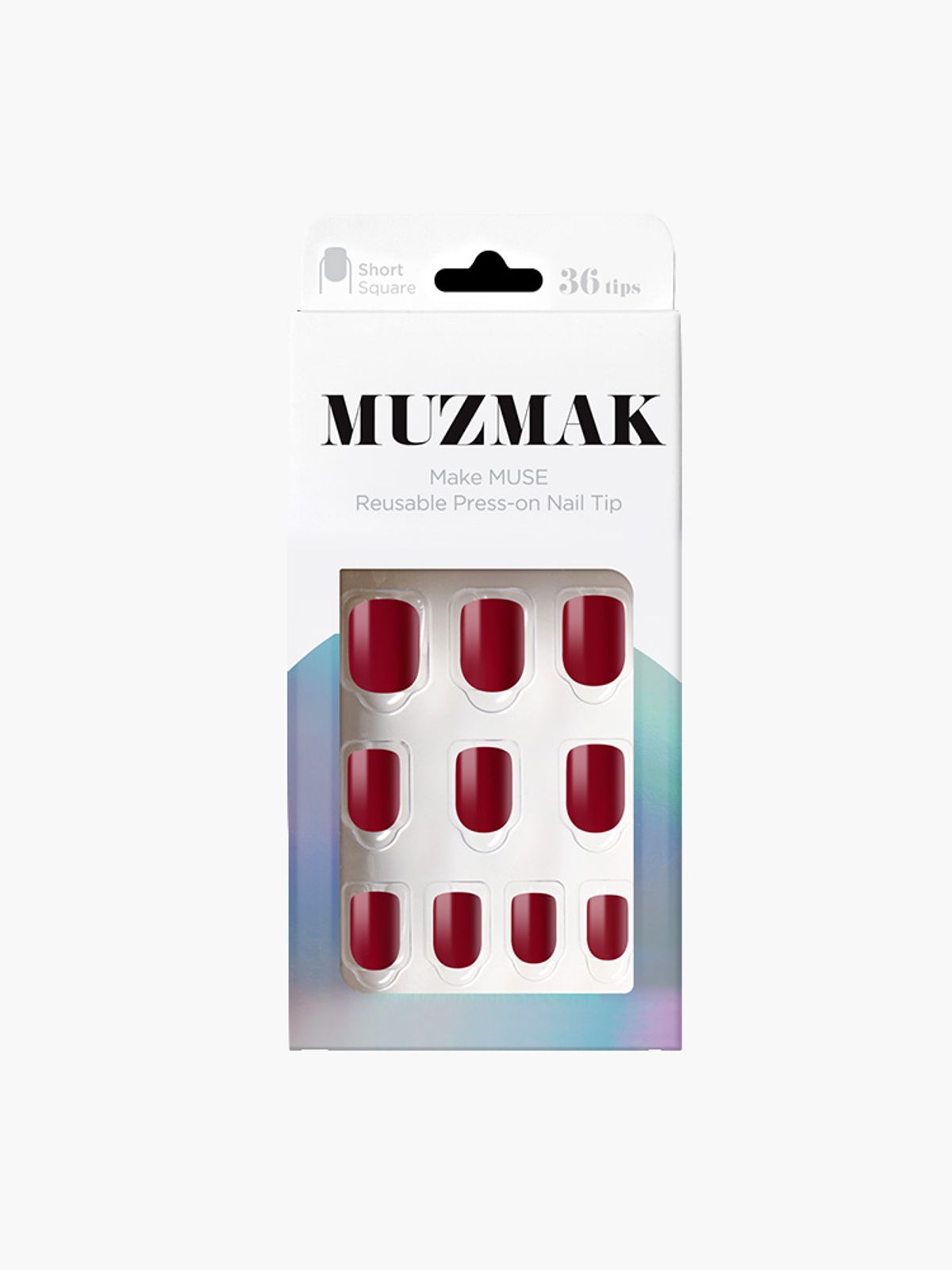 뮤즈마크(MUZMAK) 리유저블 네일팁 베스트 레드(숏 스퀘어)