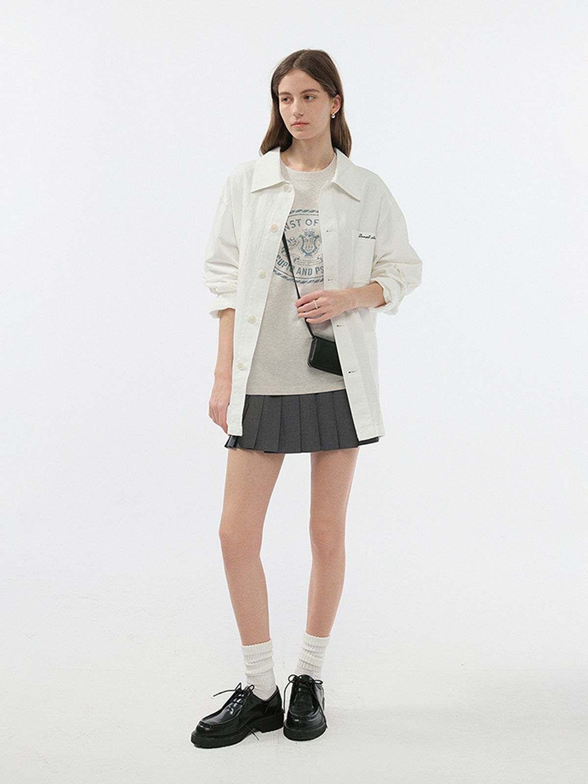 던스트(DUNST) UNISEX CUPID CAMPUS T-SHIRT_UDTS5B121_OATMEAL MELANGE