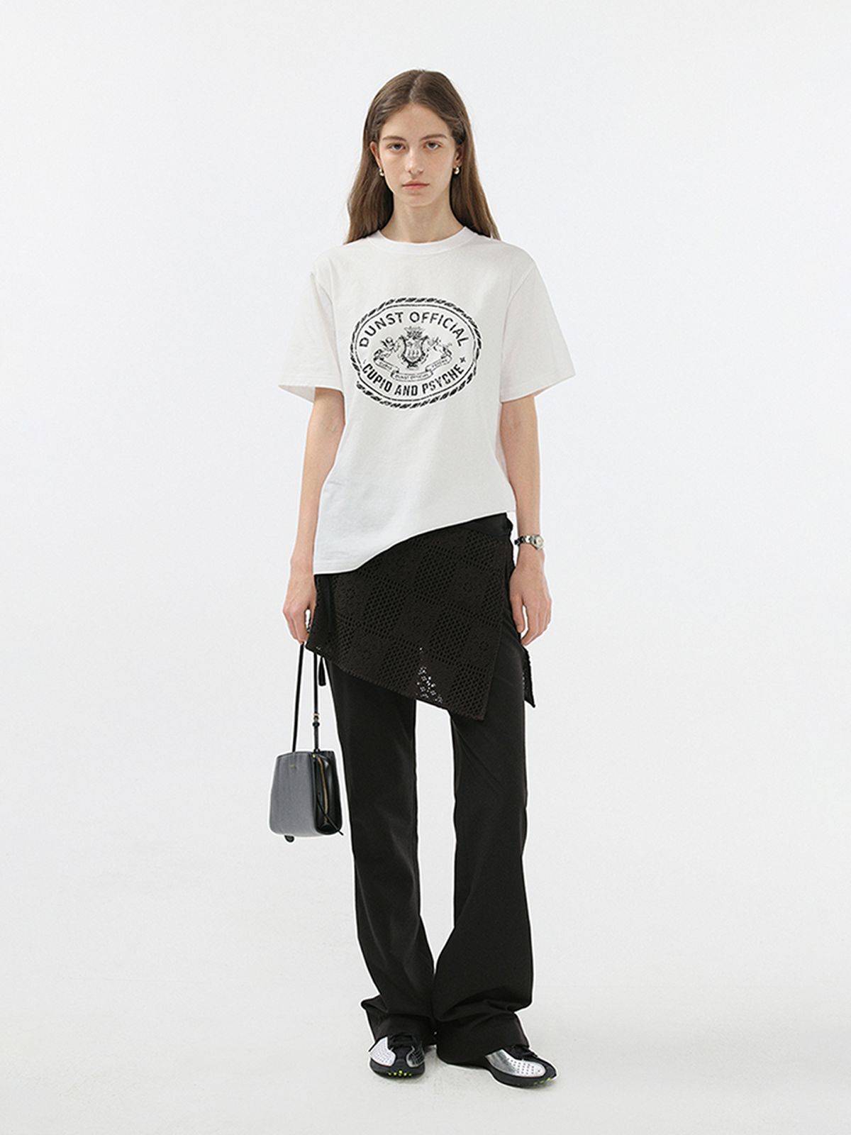 던스트(DUNST) UNISEX CUPID CAMPUS T-SHIRT_UDTS5B121_OFF WHITE