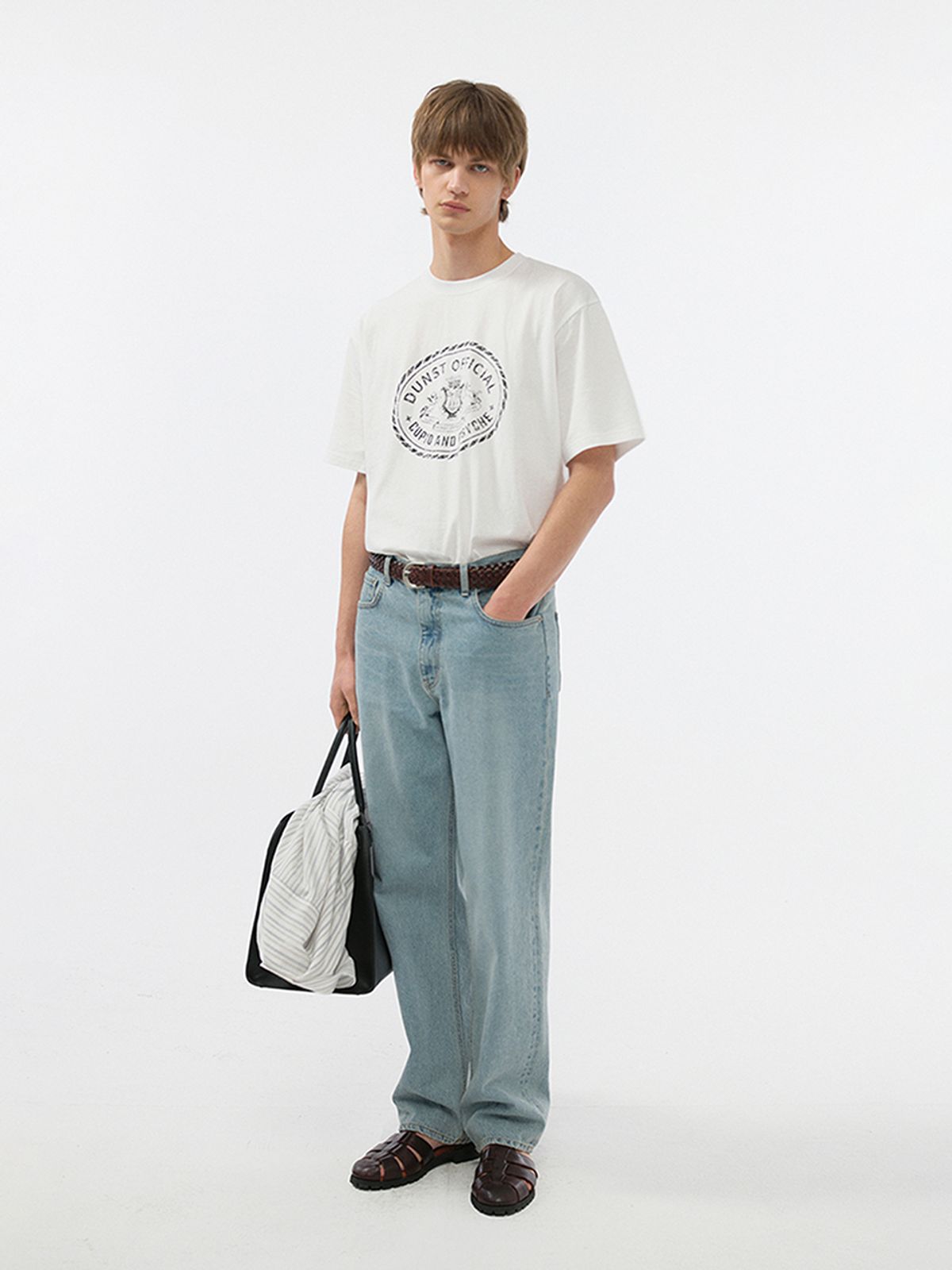 던스트 포 맨(DUNST FOR MEN) CUPID CAMPUS T-SHIRT_UNISEX_UDTS5B121_OFF WHITE