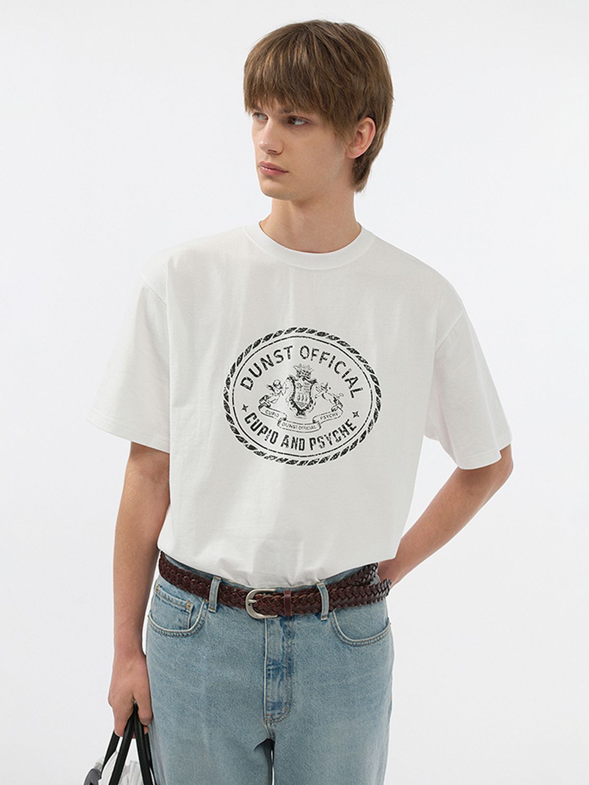 던스트 포 맨(DUNST FOR MEN) CUPID CAMPUS T-SHIRT_UNISEX_UDTS5B121_OFF WHITE