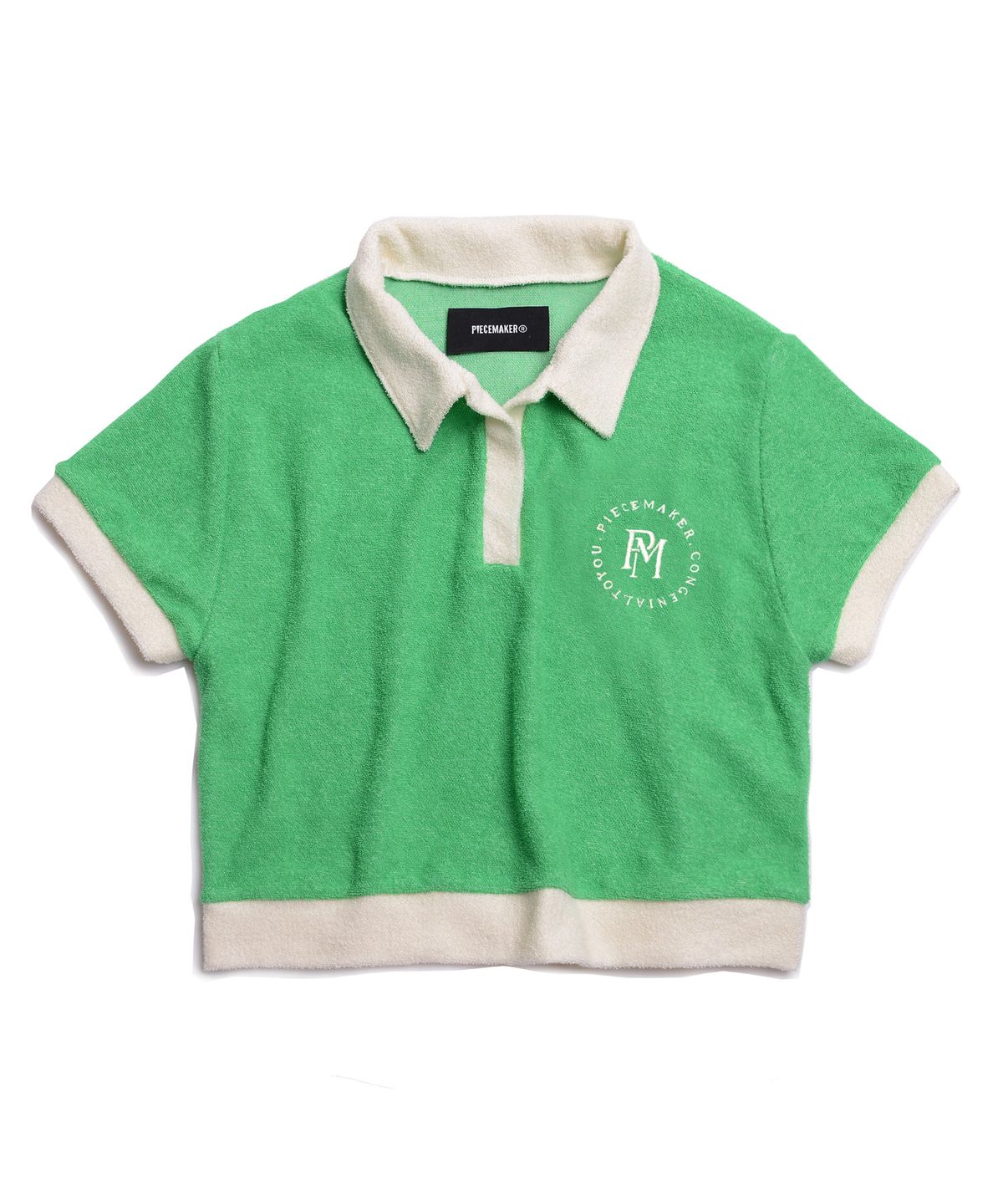 피스메이커(PIECE MAKER) TERRY CROP PK SHIRTS (GREEN)