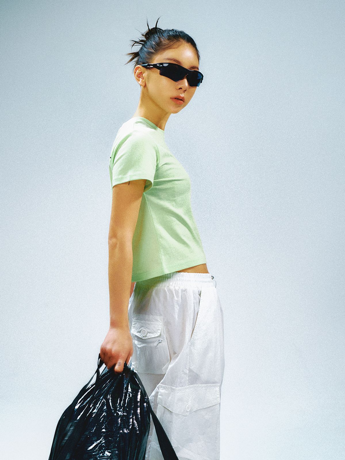 와이이이엘(YEEL) Chain Crop T-shirt Melon