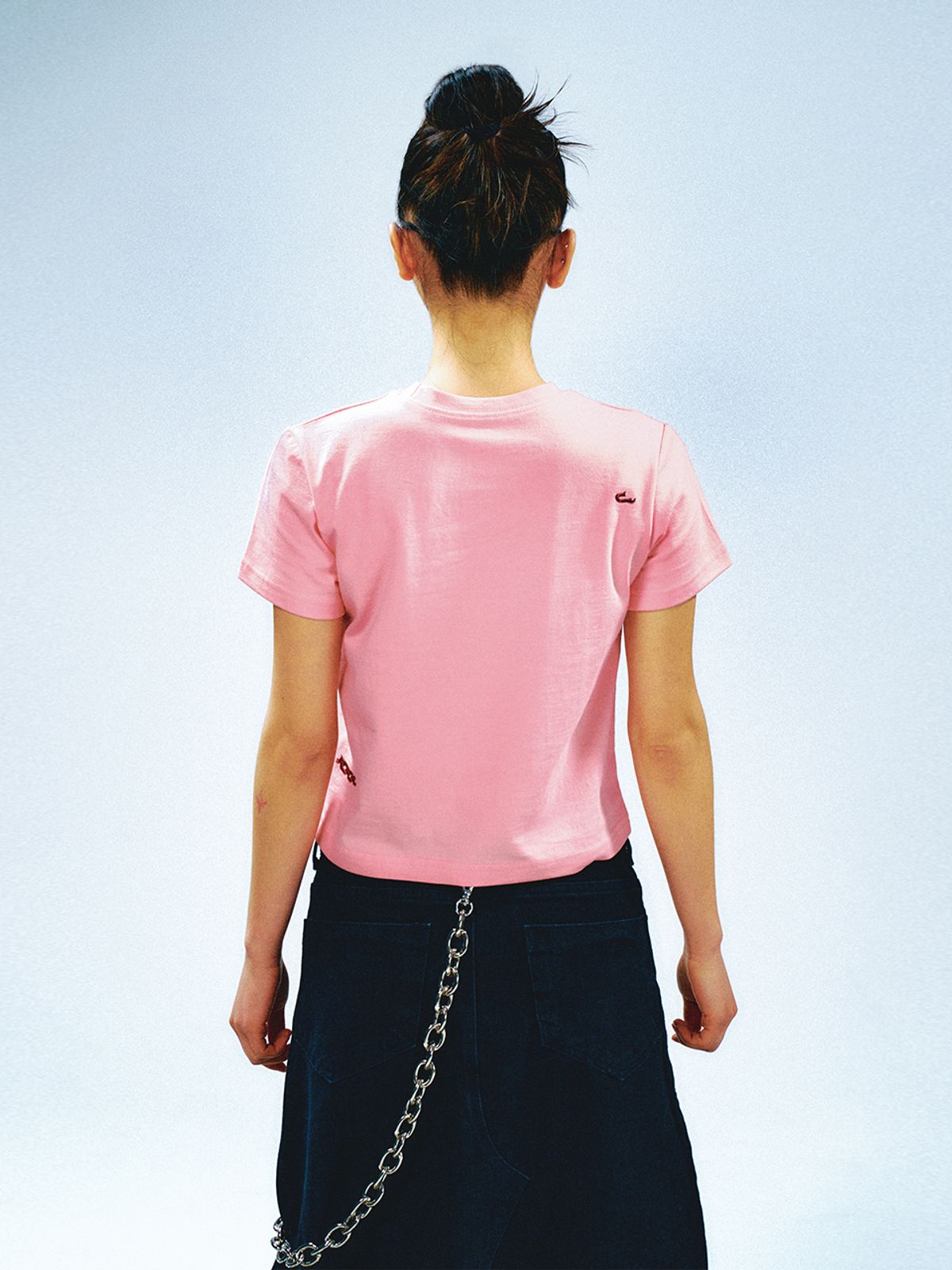 와이이이엘(YEEL) Chain Crop T-shirt Pink