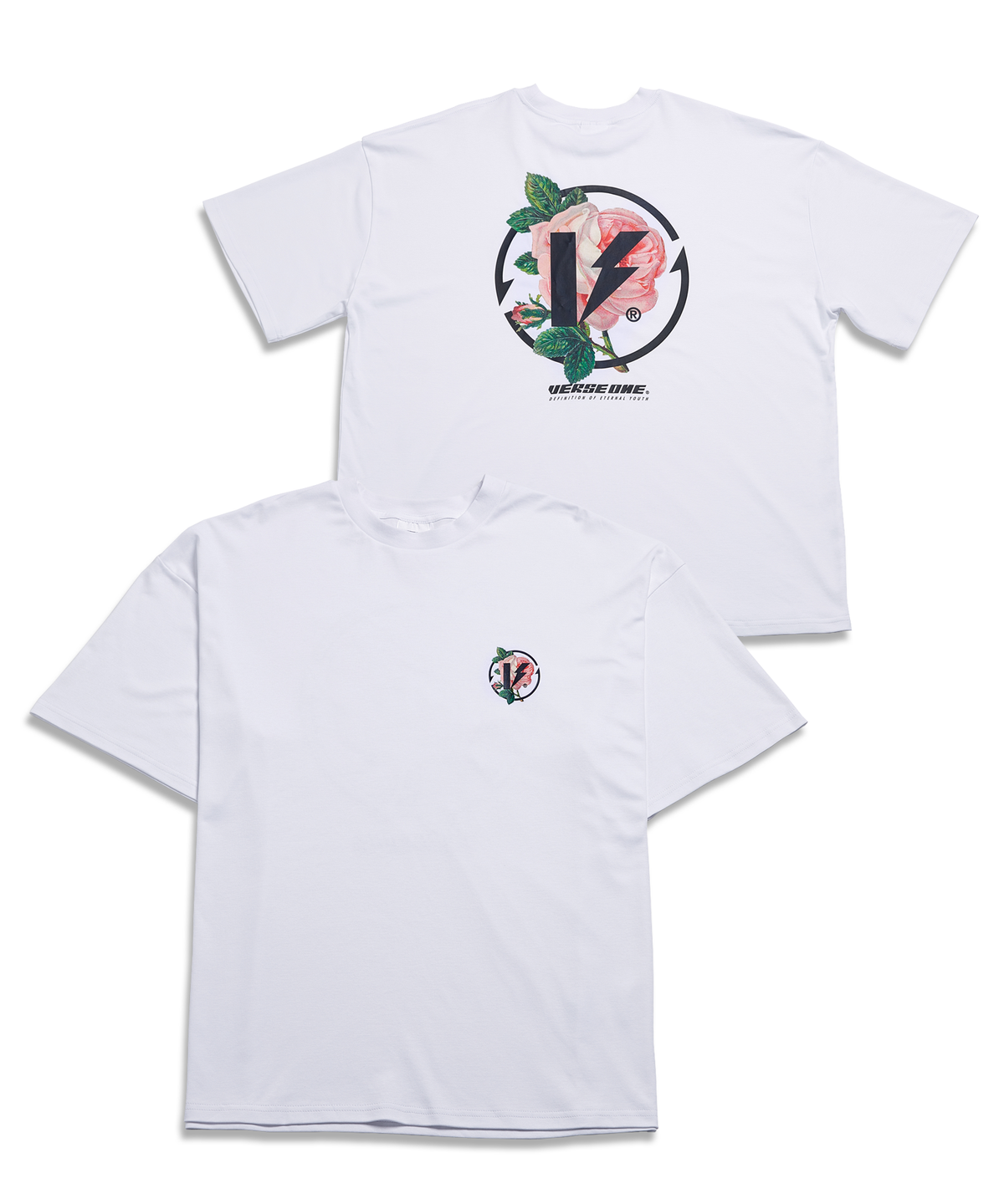 벌스원(VERSE ONE) FLOWER SYMBOL LOGO T-SHIRTS WHITE