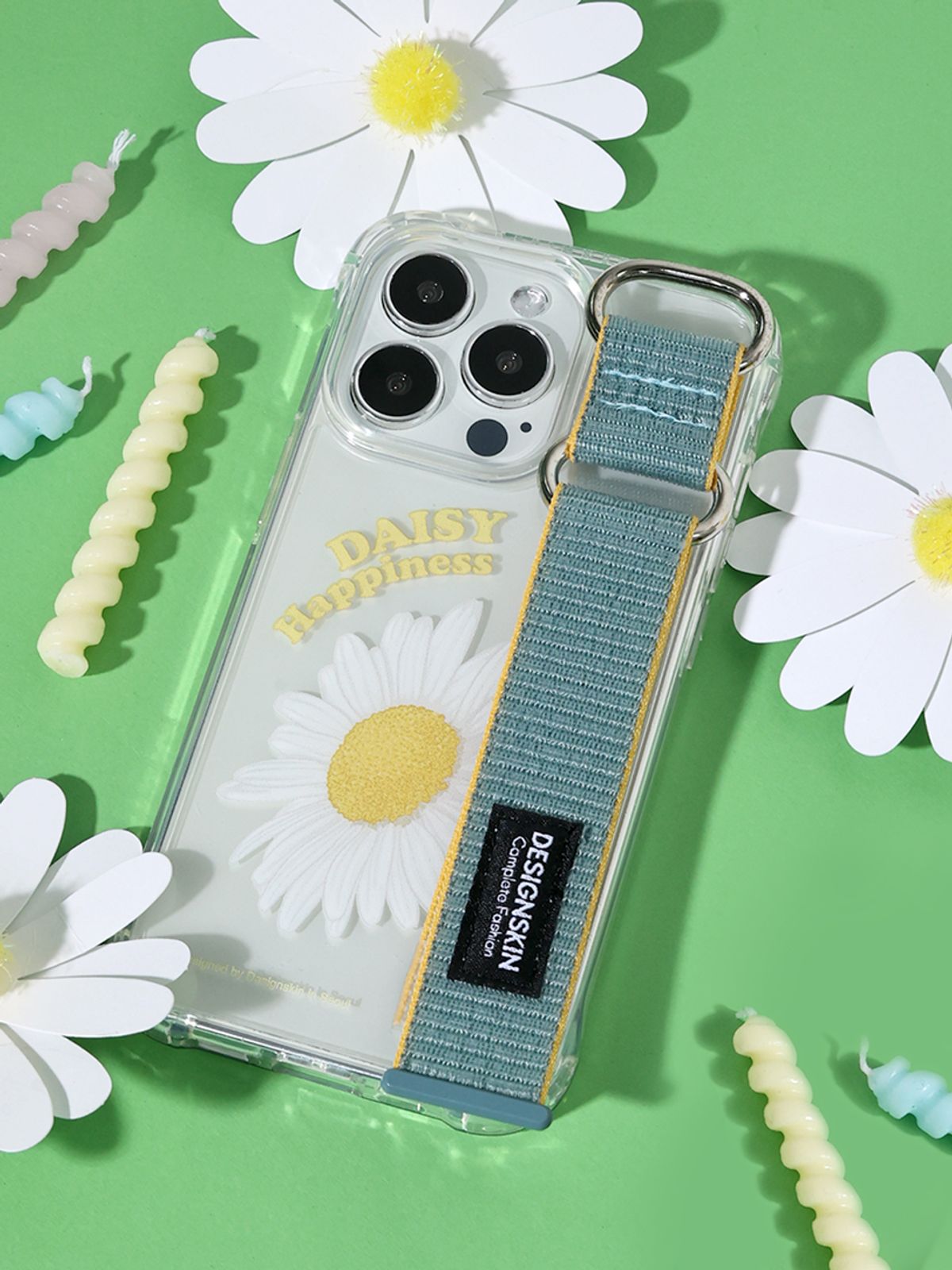 디자인스킨(DESIGNSKIN) 아이폰 갤럭시 피닉스 프로 스포티스트랩 케이스-데이지 민트