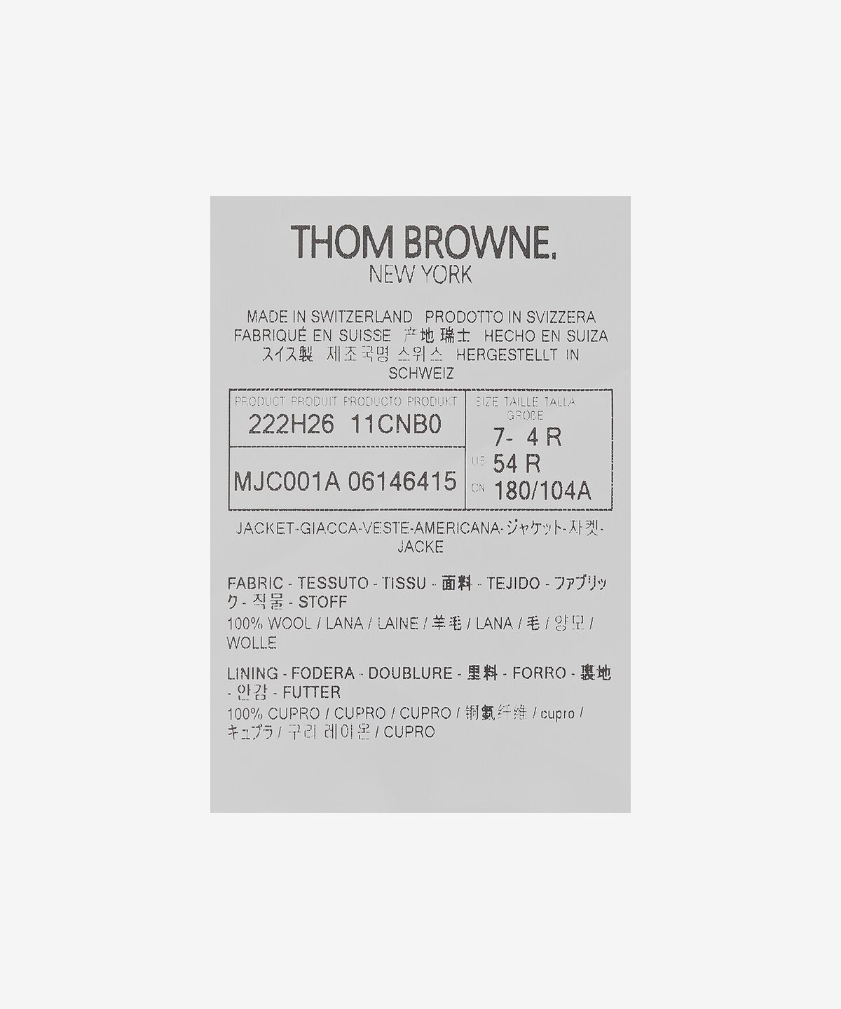 톰 브라운(THOM BROWNE) 울 4 바 클래식 스포츠 재킷 - 네이비 / MJC001A06146415