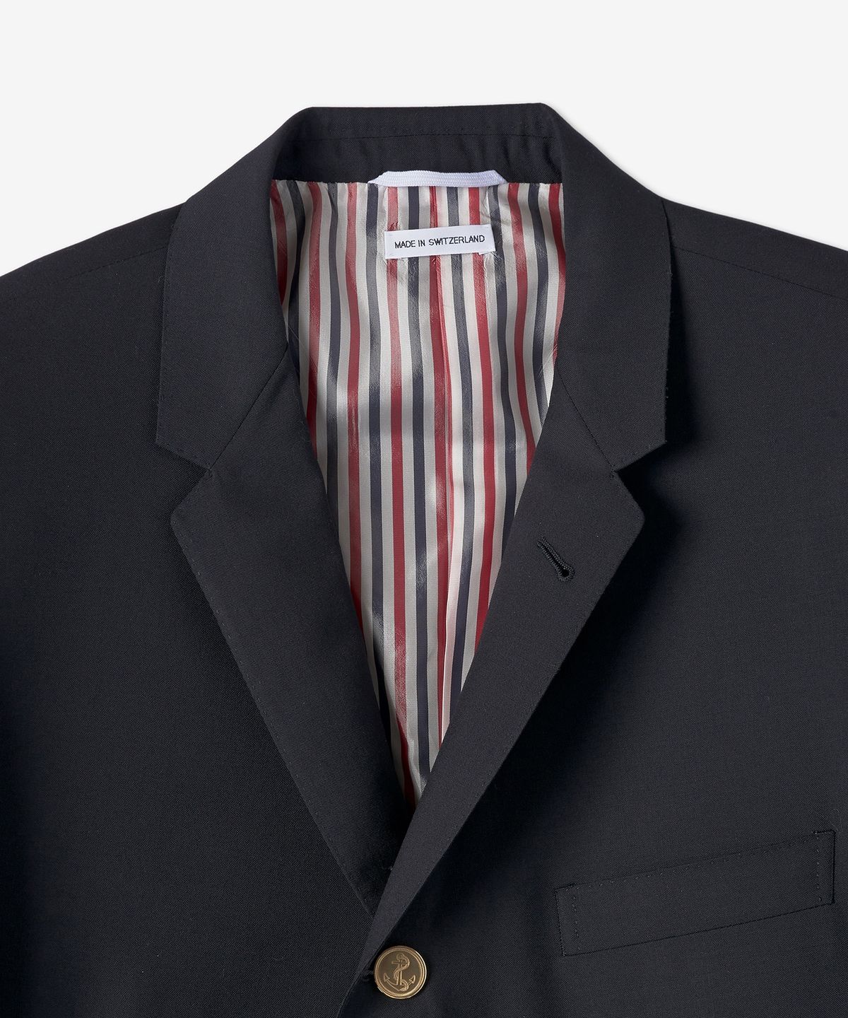 톰 브라운(THOM BROWNE) 울 4 바 클래식 스포츠 재킷 - 네이비 / MJC001A06146415