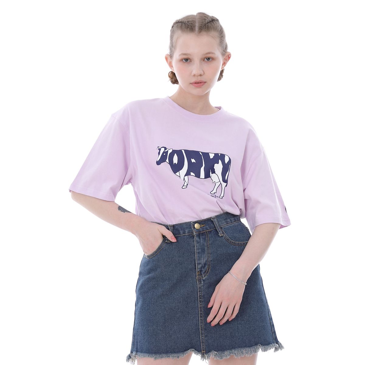 돌키(DORKY) 카우 반팔 라이트바이올렛