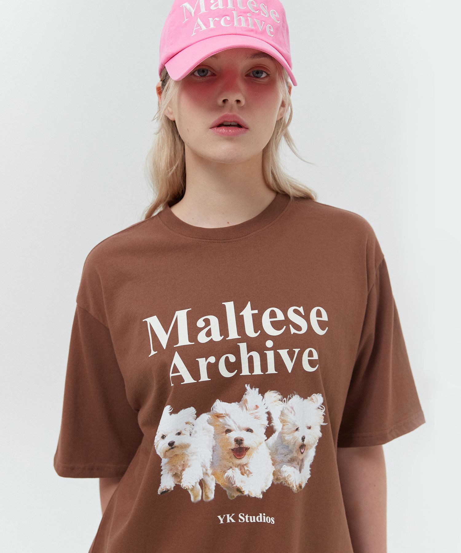 ★WAIKEI★ Maltese Archive Short Sleeve T-Shirt Brown YK22HS MUSINSA | WAI KEI Maltese Archive Short Sleeve T-shirt Brown