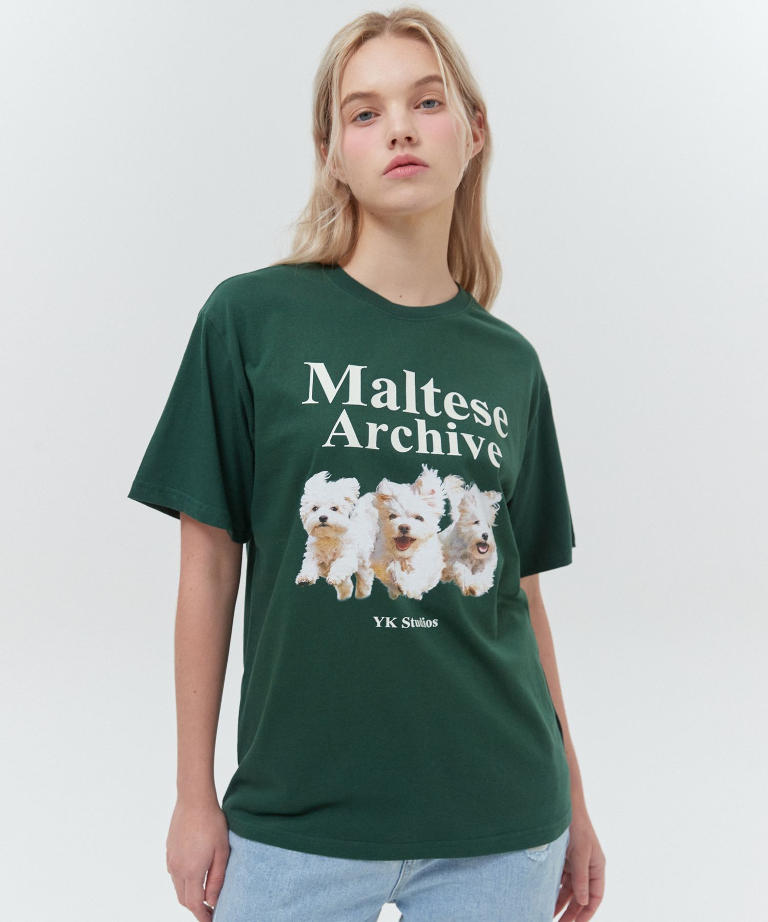 ◆Wai Kei◆ Maltese Gang Short Sleeve T-Shirt Green MUSINSA | WAI KEI Maltese Gang Short Sleeve T-shirt Green
