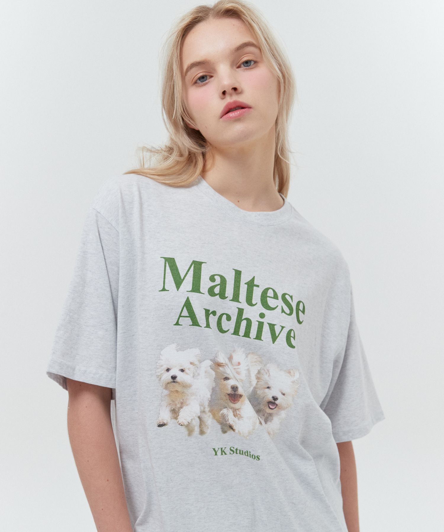 ◆Wai Kei◆ Maltese Archive Short Sleeve T-Shirt White Blue MUSINSA | WAI KEI MALTESE ARCHIVE SHORT SLEEVE SHIRT WHITE BLUE