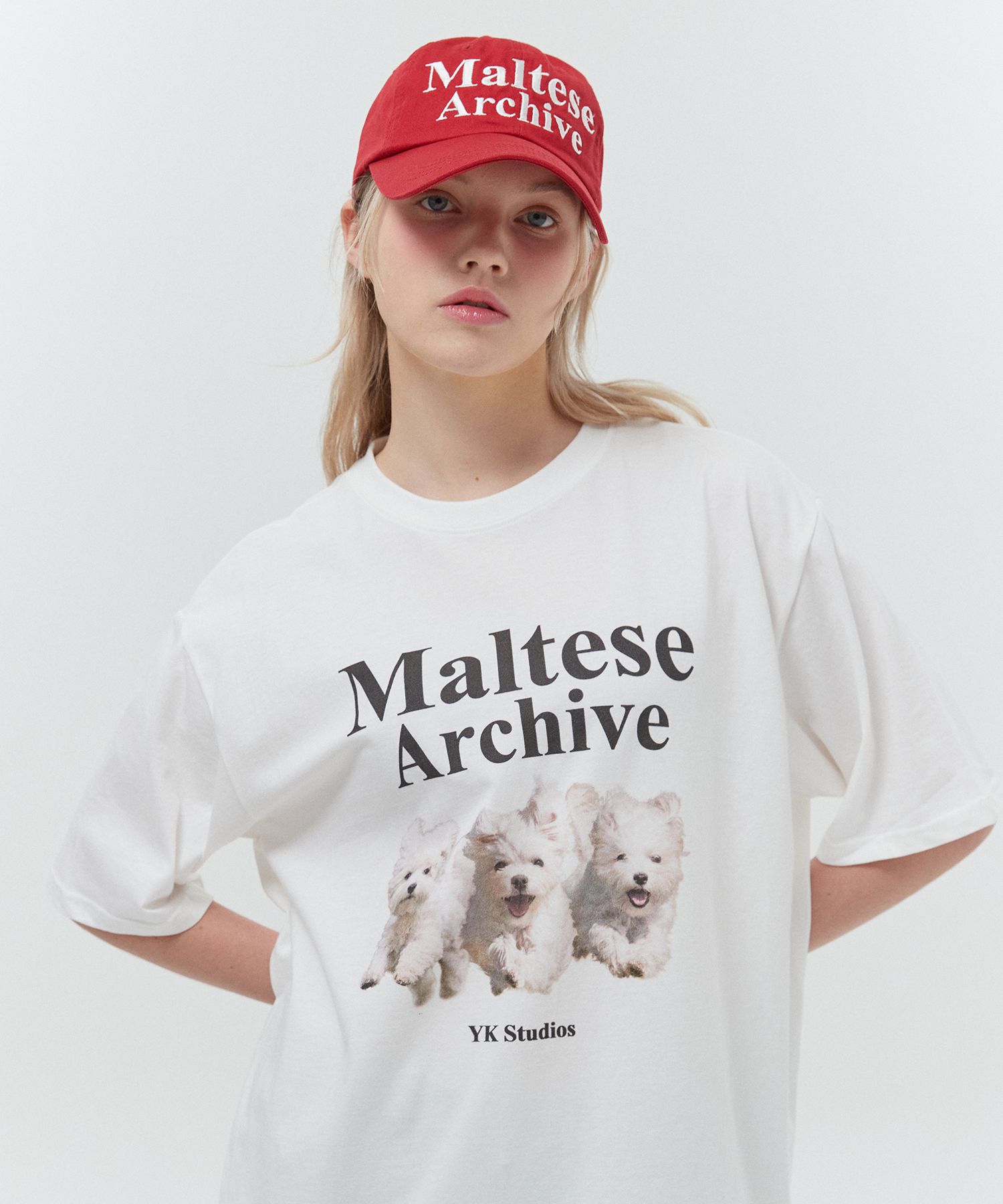 ◆Wai Kei◆ Maltese Archive Short Sleeve T-Shirt White Blue MUSINSA | WAI KEI Maltese Archive Line Graphic Short Sleeve