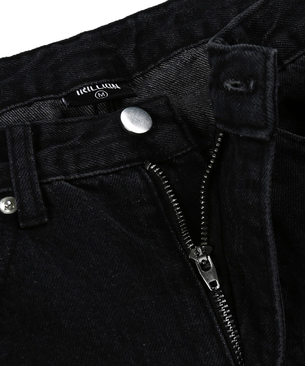 트릴리온(TRILLION) 바이오스톤 워싱 와이드 데님 팬츠 (BLACK)