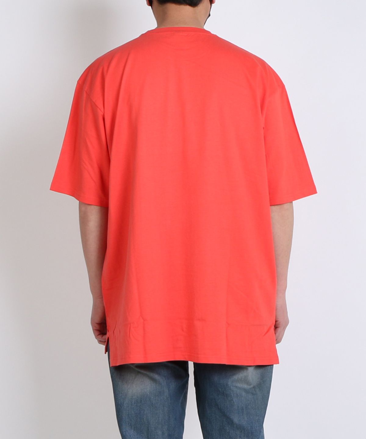 지블랙(ZBLACK) 100 오가닉 코튼 데일리 싸인 로고 반팔 티셔츠(coral)
