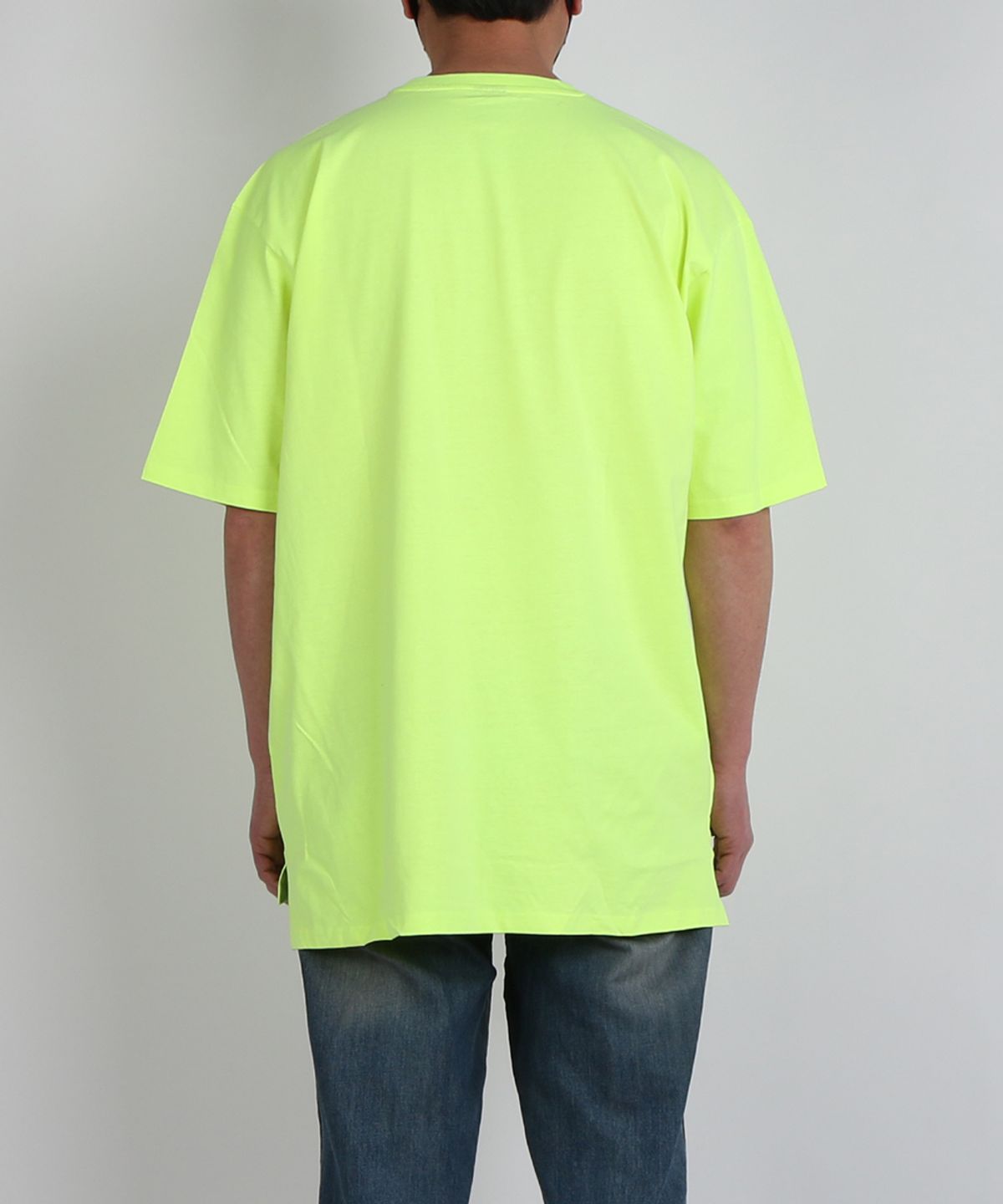지블랙(ZBLACK) 100 오가닉 코튼 데일리 싸인 로고 반팔 티셔츠(neon green)