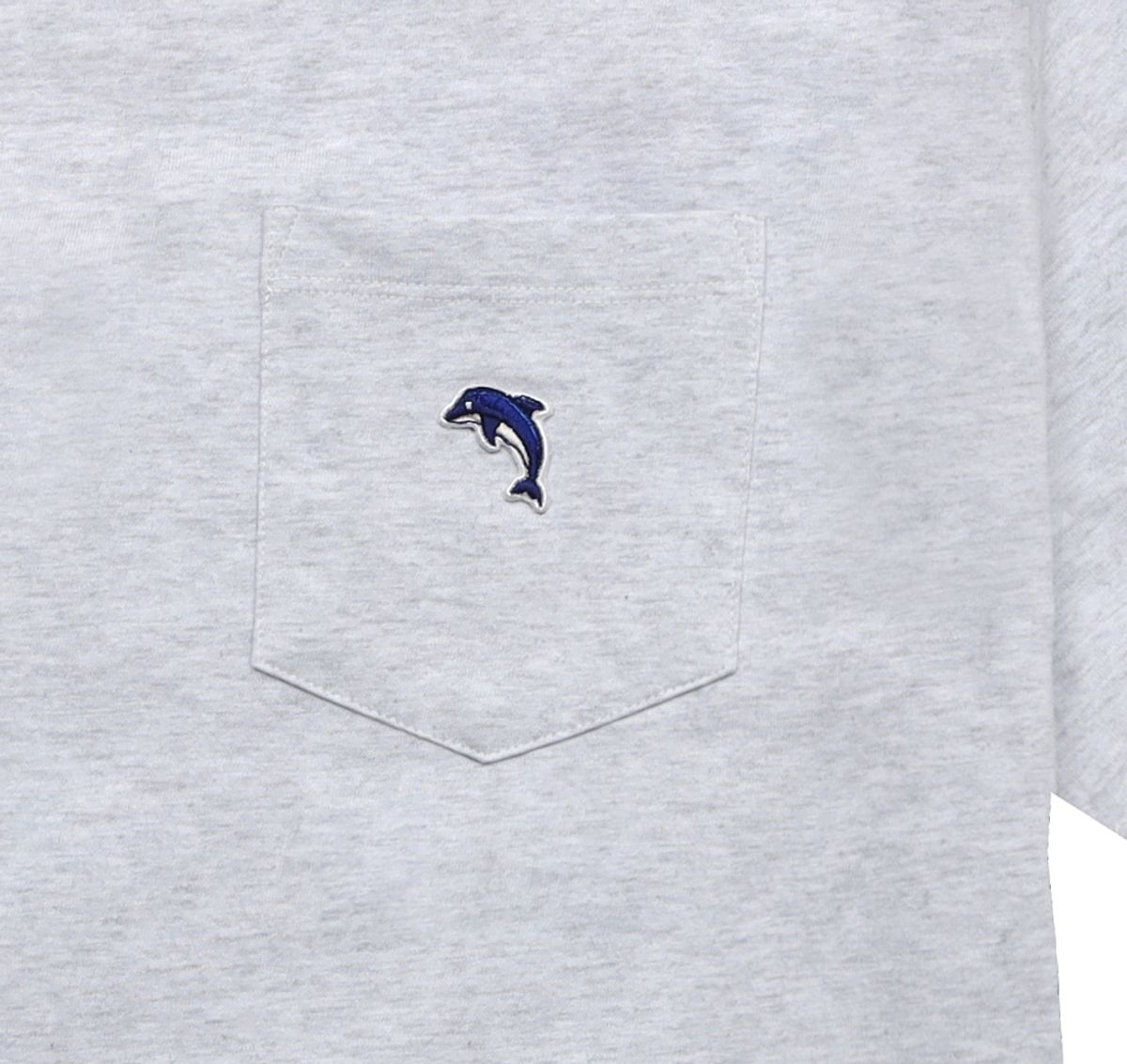 돌핀웨이브어패럴(DOLPHIN WAVE APPAREL) 돌핀 자수 와펜 포켓 티셔츠