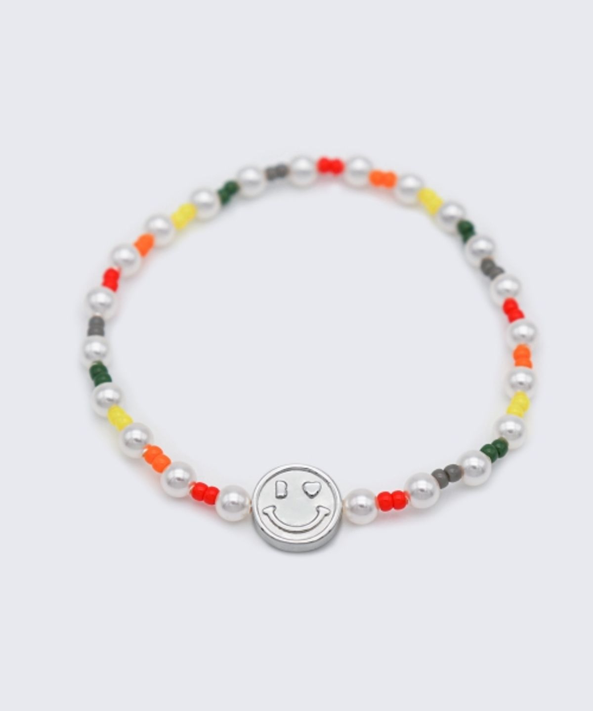 봉보(BONBEAU) Heart smile swarovski pearl Mix Bracelet 키치 스마일 참 스와로브스키 진주 비즈믹스 팔찌