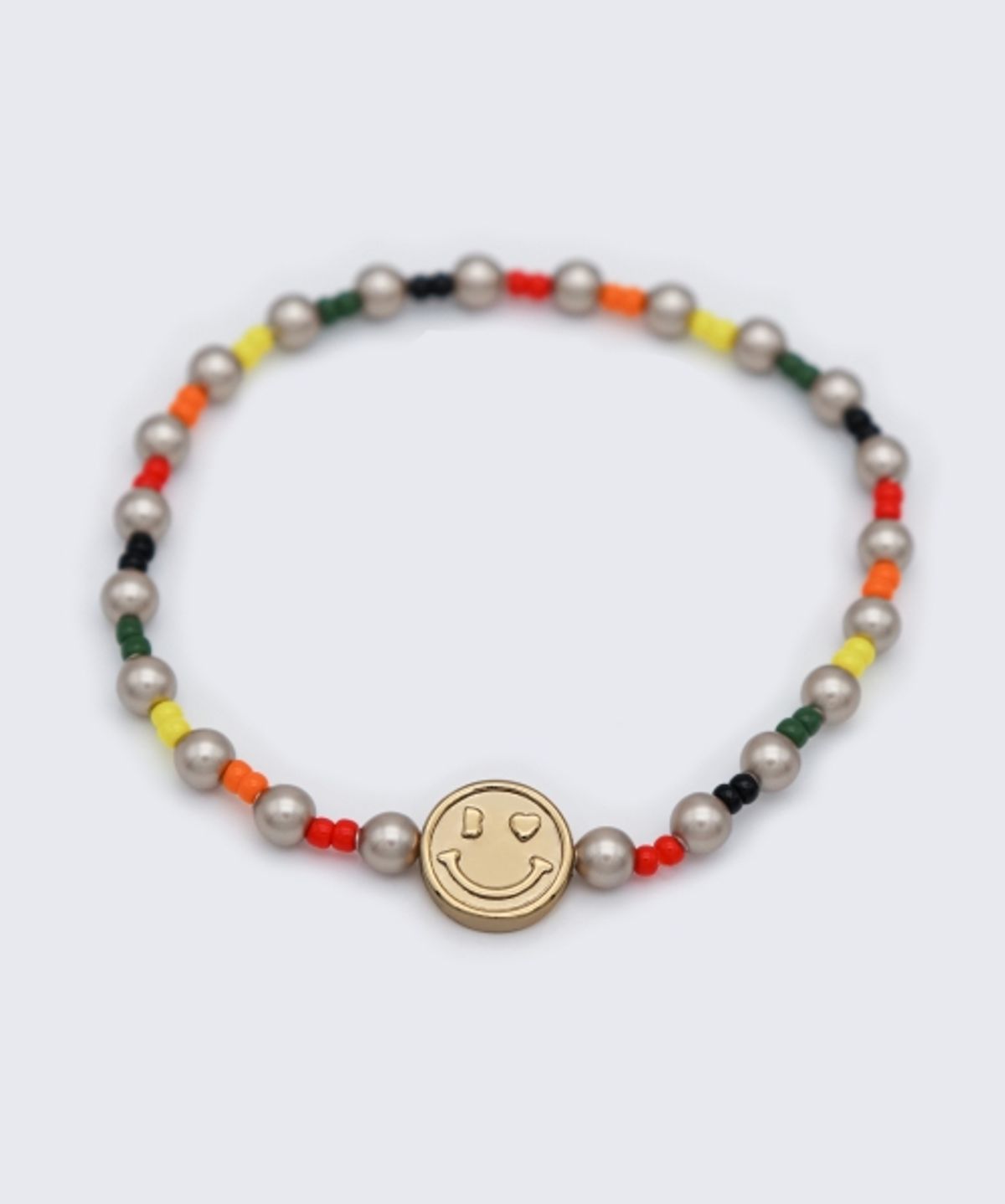 봉보(BONBEAU) Heart smile swarovski pearl Mix Bracelet 키치 스마일 참 스와로브스키 진주 비즈믹스 팔찌