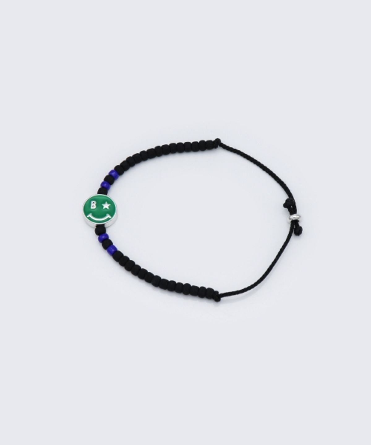 봉보(BONBEAU) Buddy smile black beads knot Bracelet 컬러 에폭시 스마일 블랙 비즈 매듭 팔찌