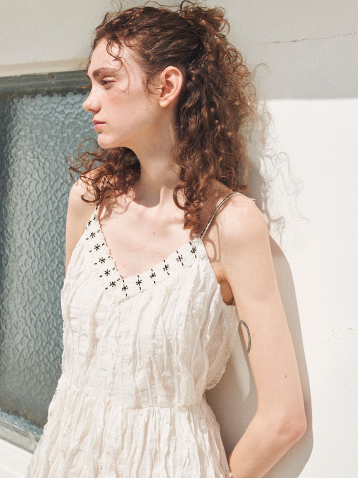 오앨(OUEL) LACE SLIP MINI DRESS_IVORY