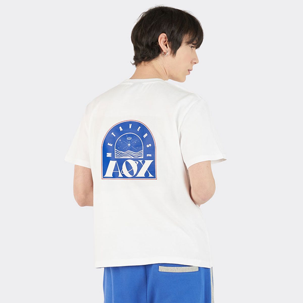 에이오엑스(AOX) Arch Metaverse Short Sleeve T-shirts (White)