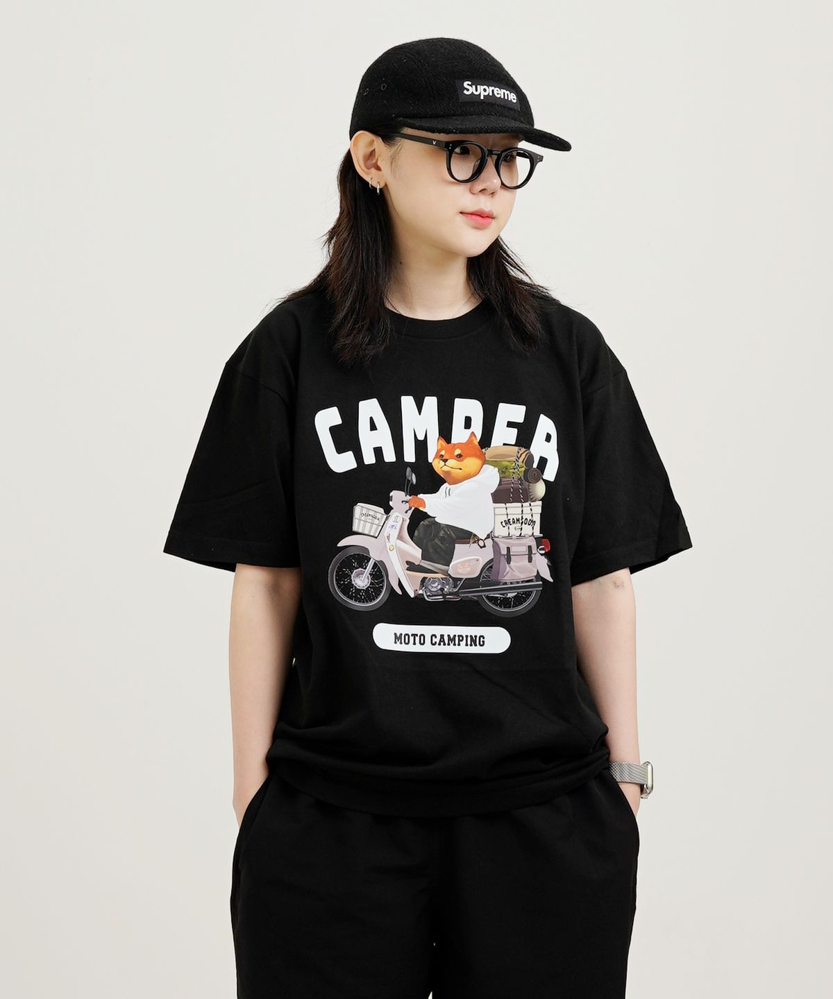 크림소다랩(CREAM SODA LAB) 캠핑 클럽 반팔티 세트