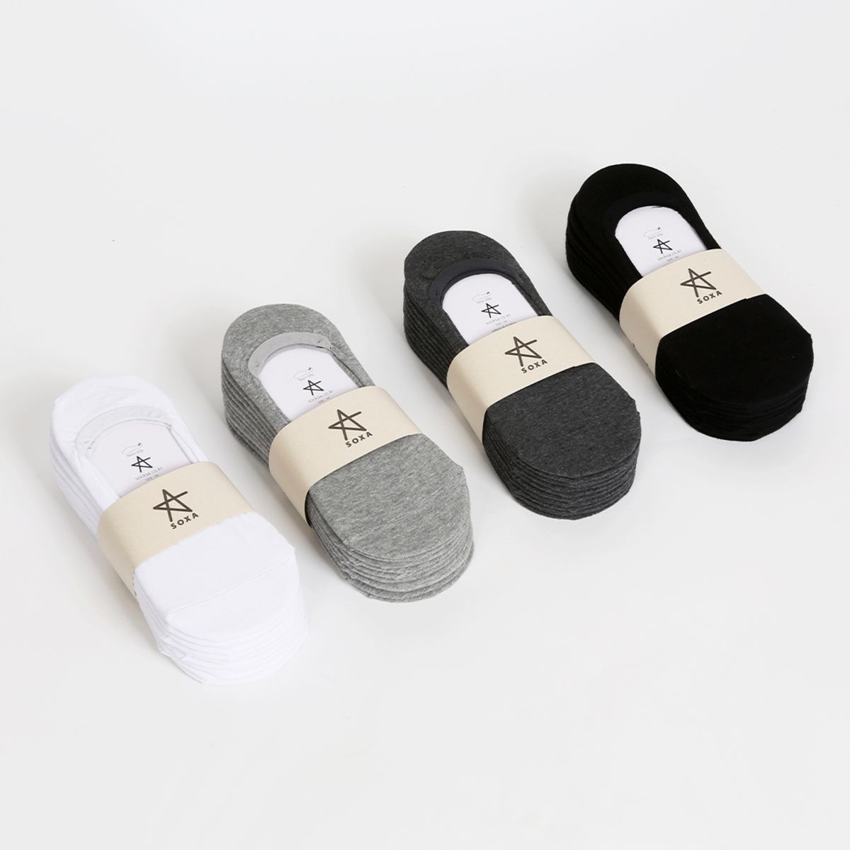 삭스에이(SOCKSA) [10PACK] 베이직 200N 무지 더블밴드 리얼 페이크삭스 덧신 4색상