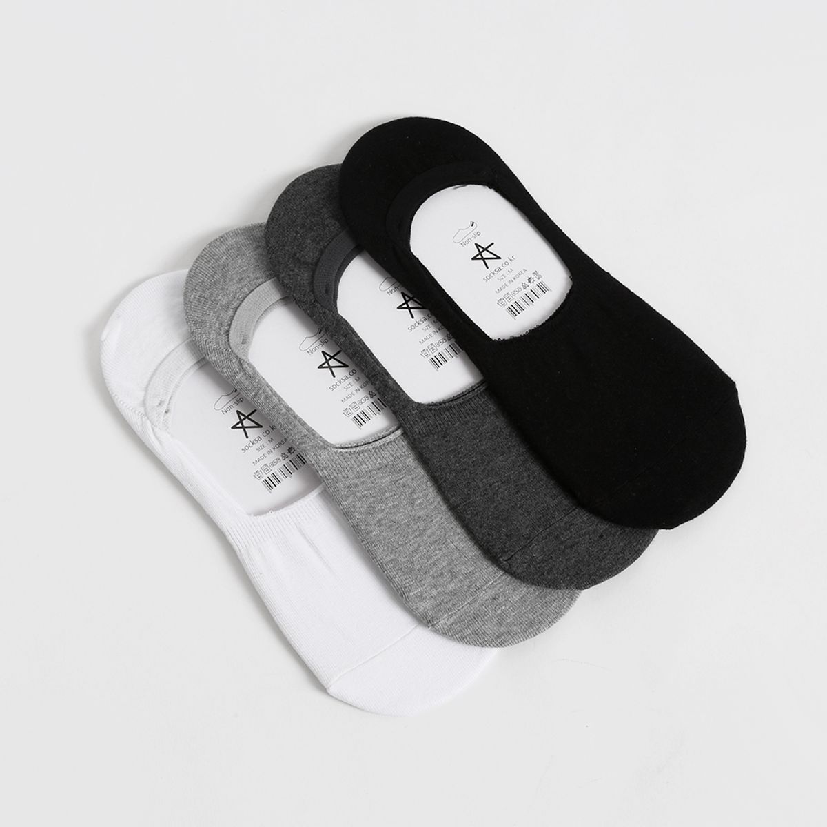 삭스에이(SOCKSA) [10PACK] 베이직 200N 무지 더블밴드 리얼 페이크삭스 덧신 4색상