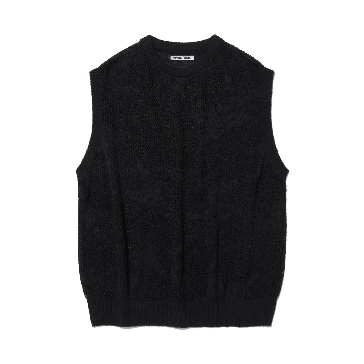 비바스튜디오(VIVASTUDIO) STAR-CHECKERED KNIT VEST [BLACK]