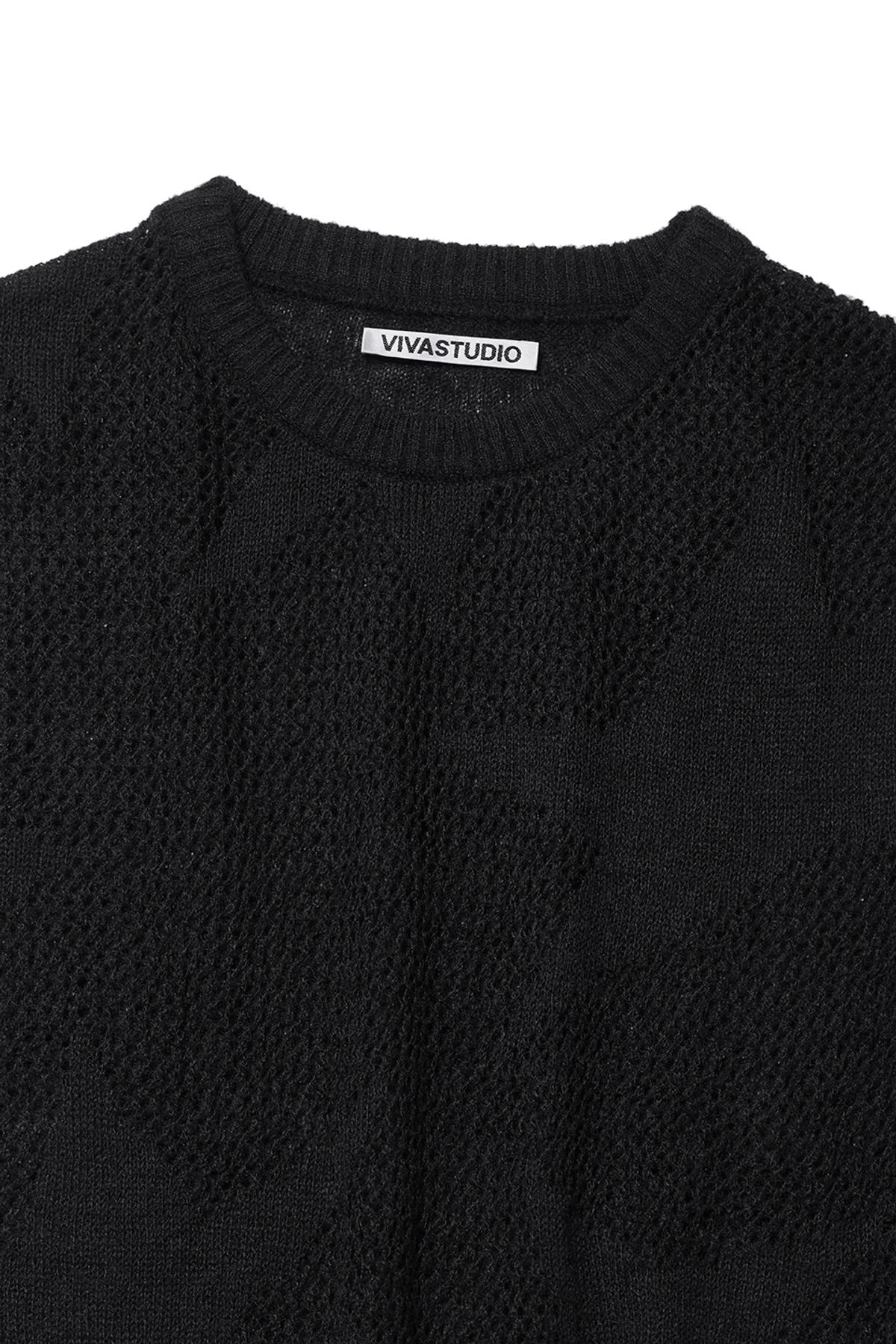 비바스튜디오(VIVASTUDIO) STAR-CHECKERED KNIT VEST [BLACK]