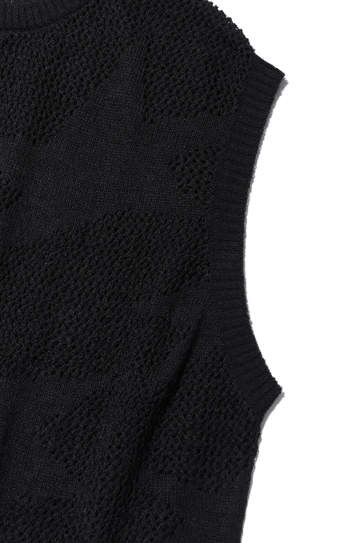 비바스튜디오(VIVASTUDIO) STAR-CHECKERED KNIT VEST [BLACK]