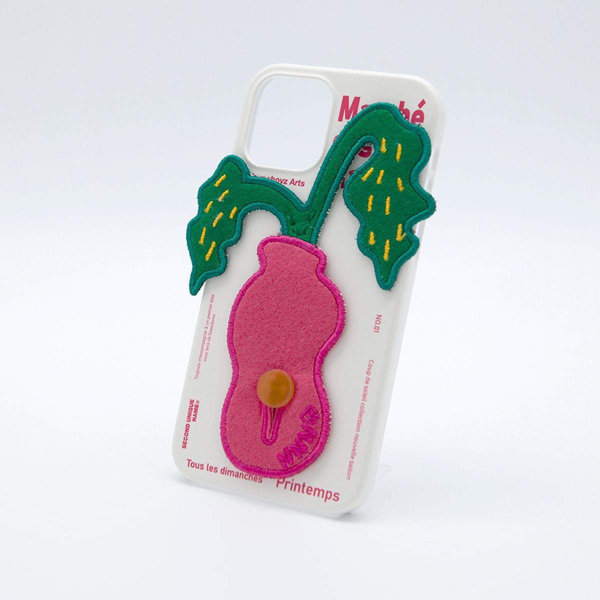 세컨드유니크네임(SECOND UNIQUE NAME) SUN CASE PLANTS PATCH PINK