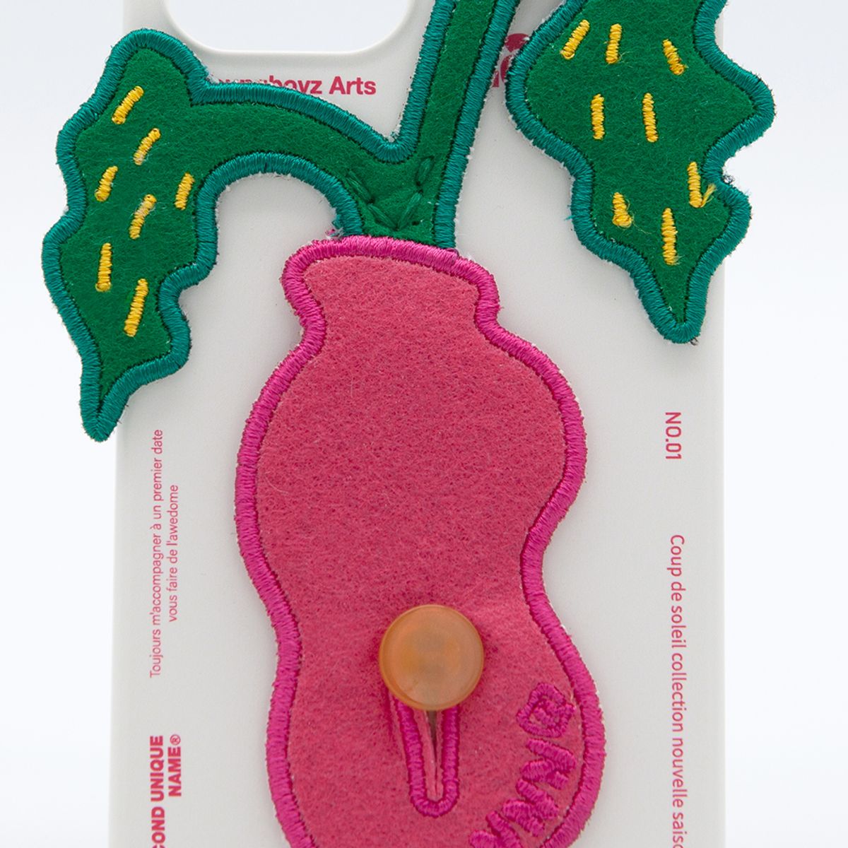 세컨드유니크네임(SECOND UNIQUE NAME) SUN CASE PLANTS PATCH PINK