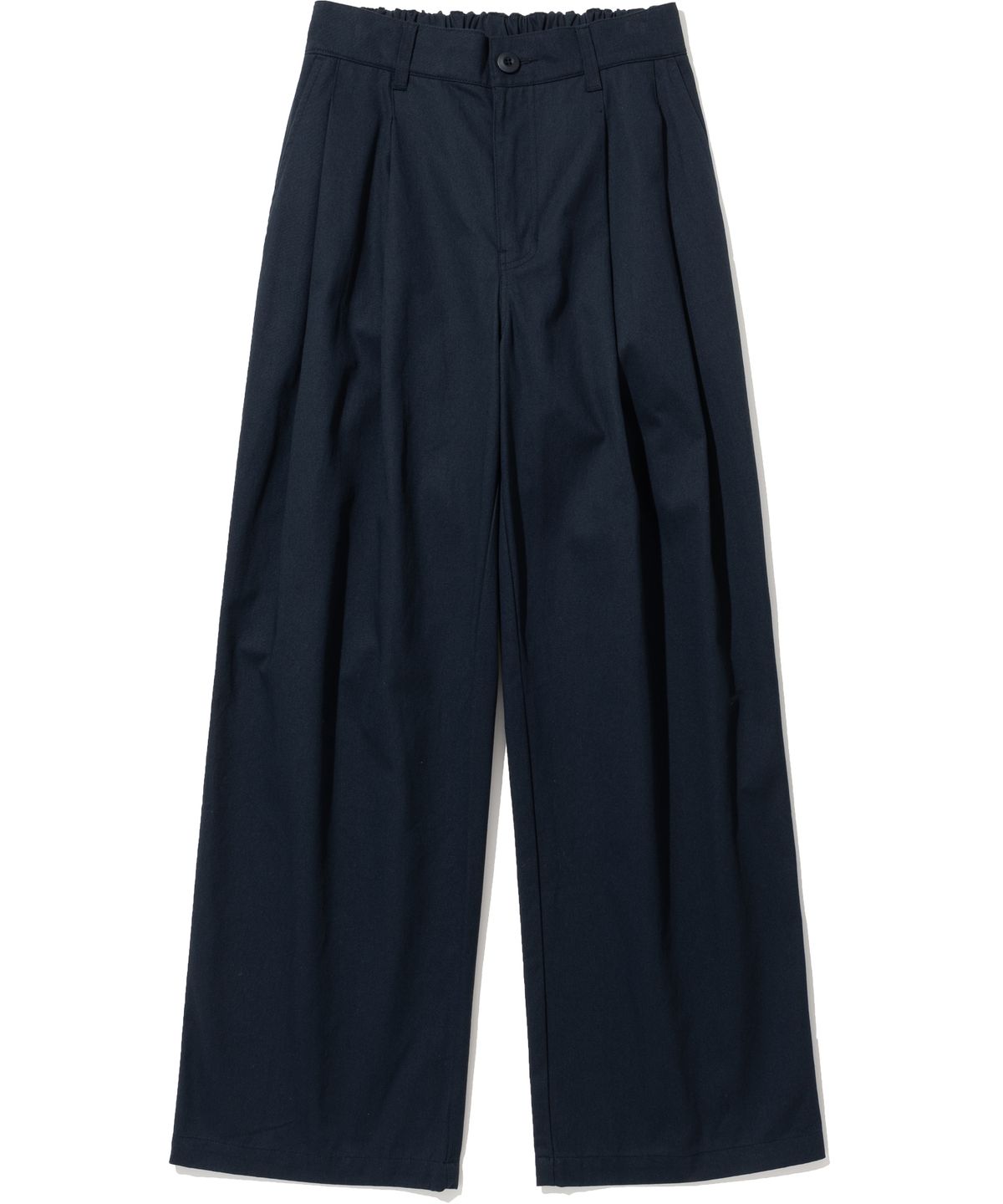 낫포너드(NOT4NERD) Two Tuck Wide Cotton Pants - Navy