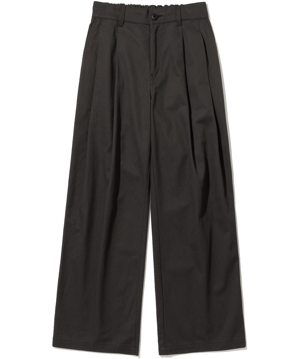 낫포너드(NOT4NERD) Two Tuck Wide Cotton Pants - Charcoal