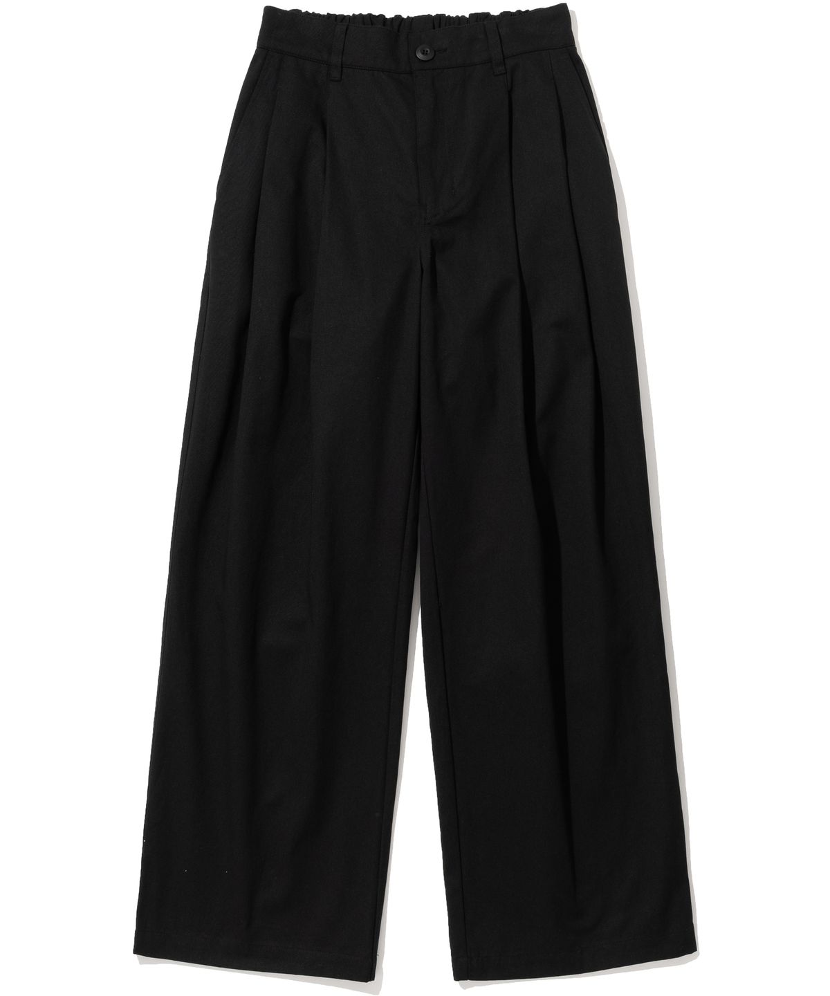 낫포너드(NOT4NERD) Two Tuck Wide Cotton Pants - Black