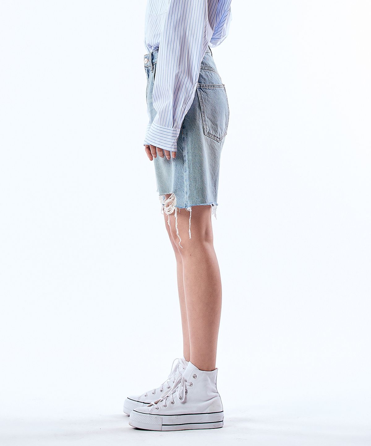 필로그램(PHILOGRAM) 레트로 로우라이즈 와이드  쇼츠 팬츠(Blue)