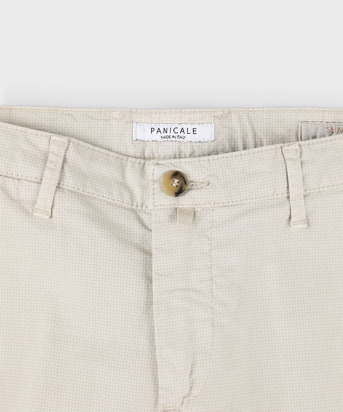 빠니깔레(PANICALE) 슬림핏 패턴 코튼 팬츠 [아이보리]