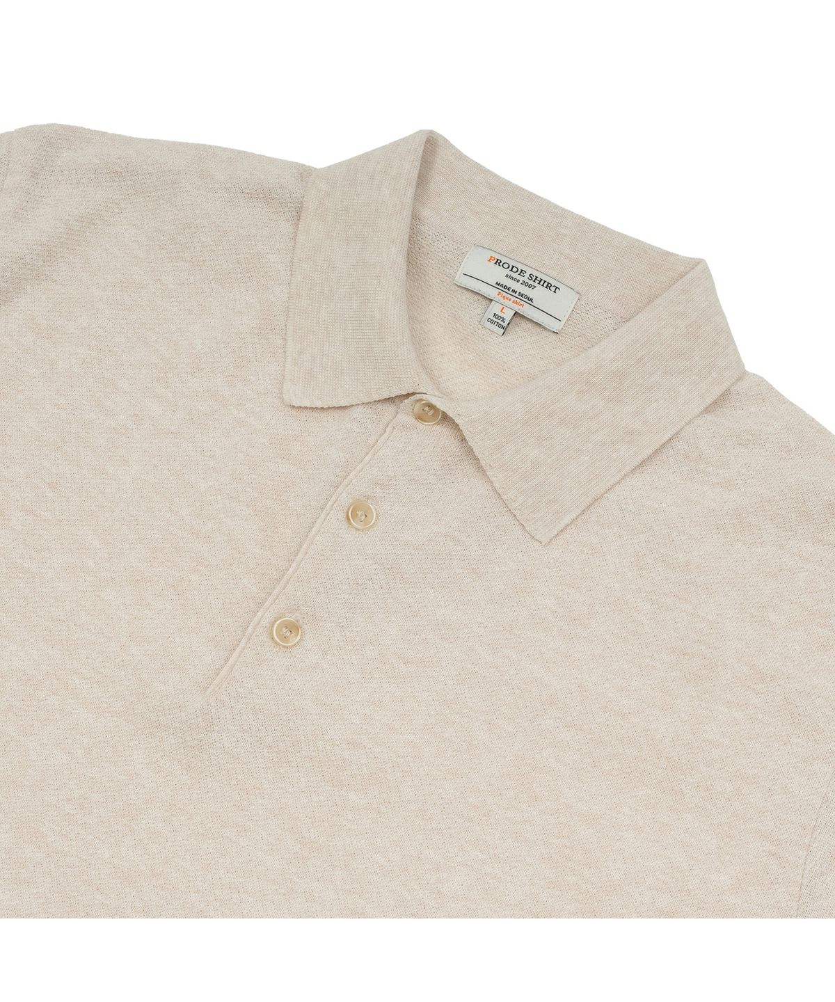 프로드셔츠(PRODESHIRT) 빈티지 린넨 피케 폴로 니트 (샌드)