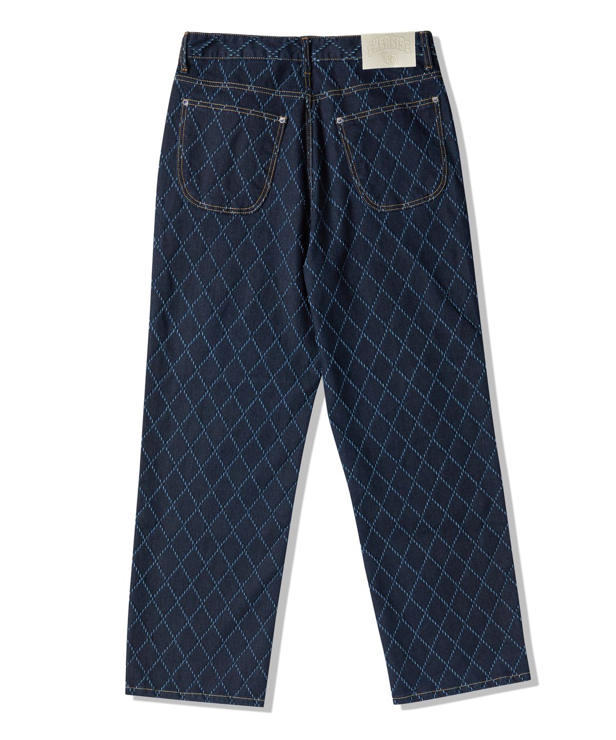 엑서사이즈(EXERCISE) E.X.R Diamond Pattern DENIM PANTS_DARK BLUE
