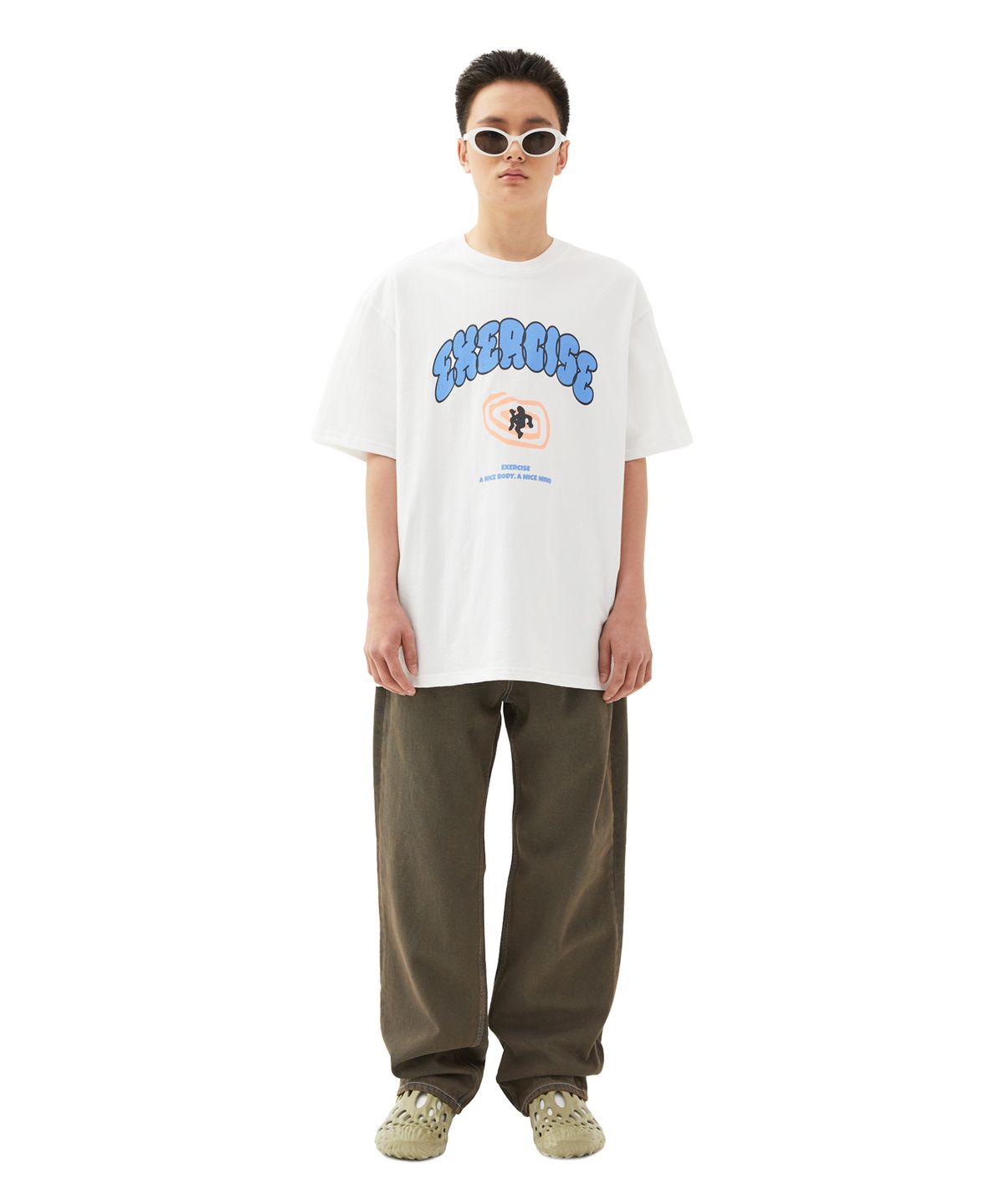 엑서사이즈(EXERCISE) E.X.R Childish Logo T-SHIRT_WHITE