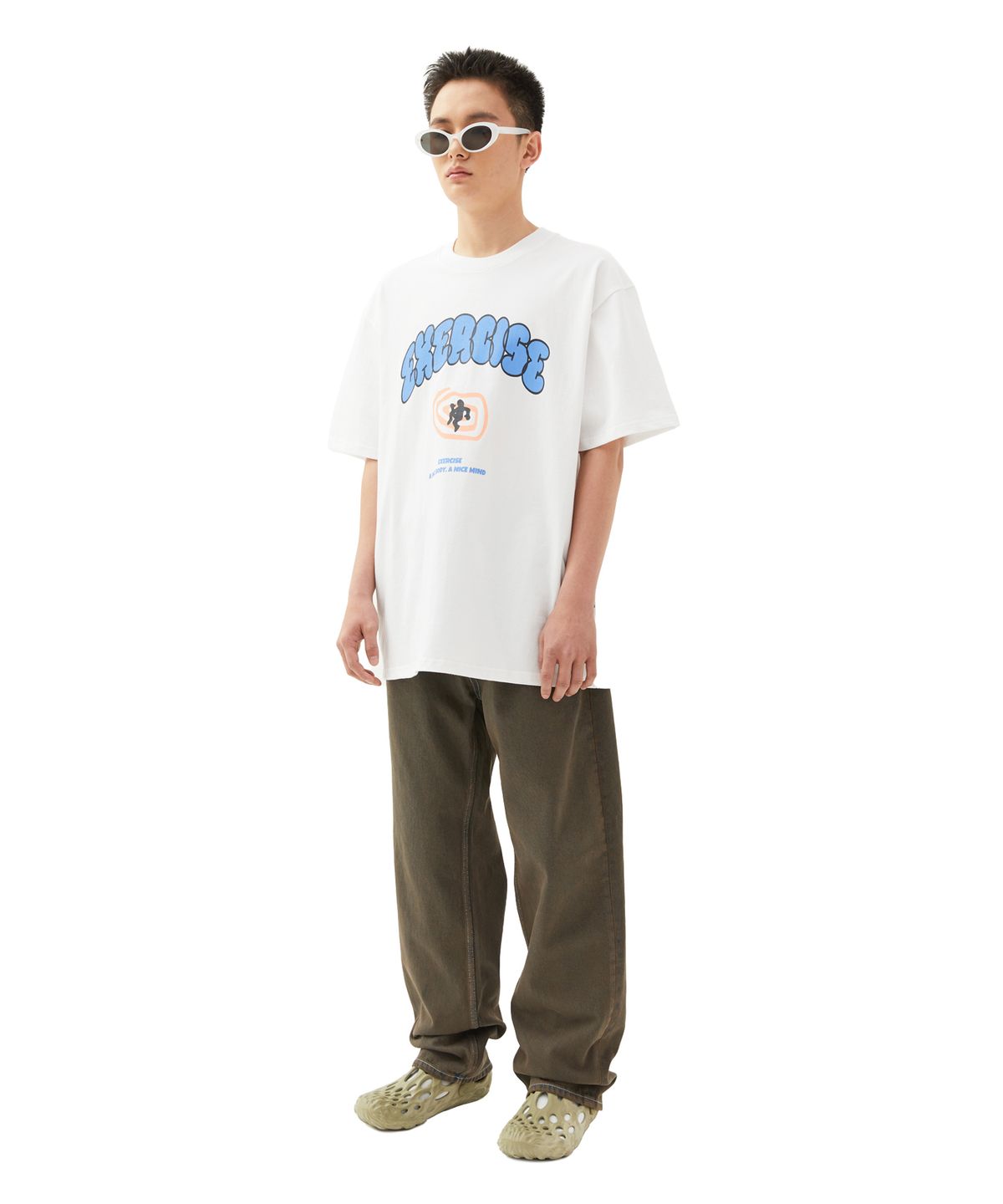 엑서사이즈(EXERCISE) E.X.R Childish Logo T-SHIRT_WHITE
