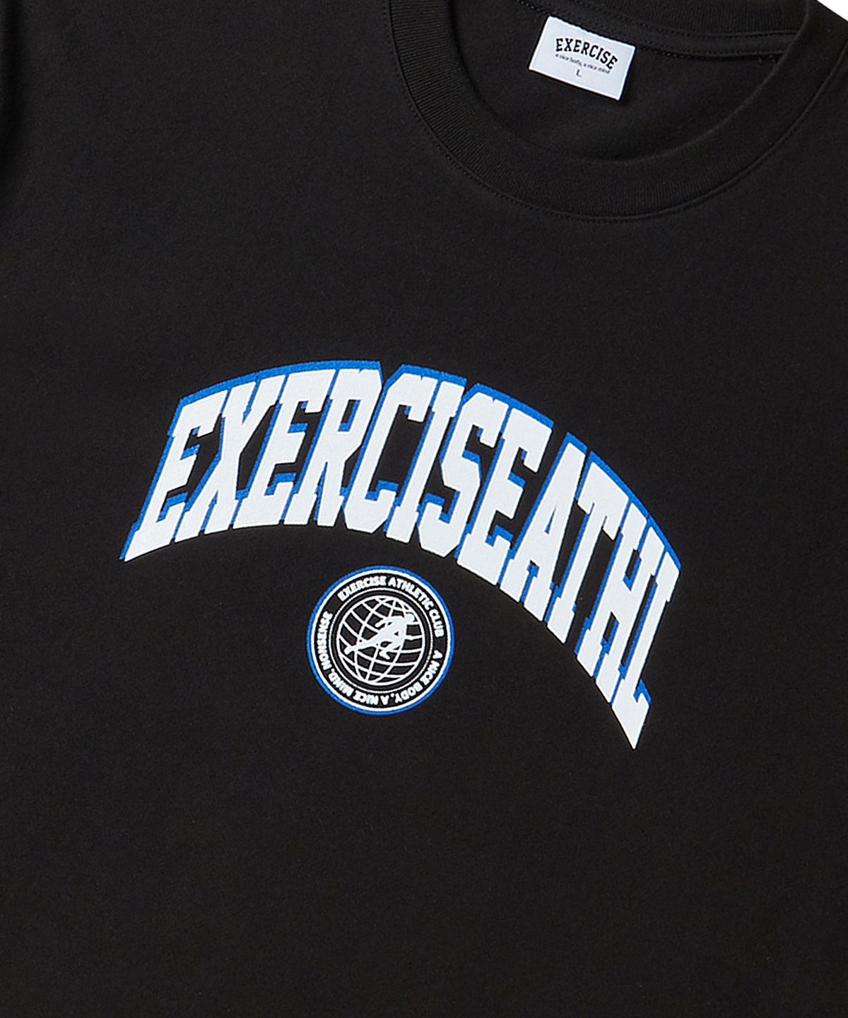 엑서사이즈(EXERCISE) E.X.R ATHL Logo Emblem T-SHIRT_BLACK