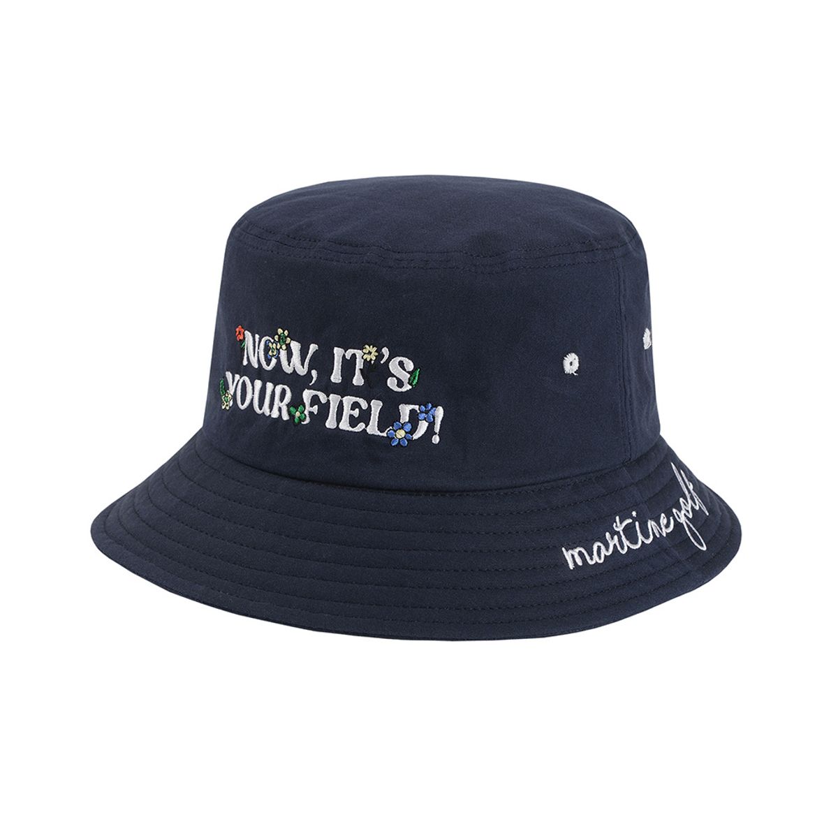 마틴골프(MARTINE GOLF) Needlepoint Lettering Bucket Hat_Navy - 사이즈 & 후기 | 무신사