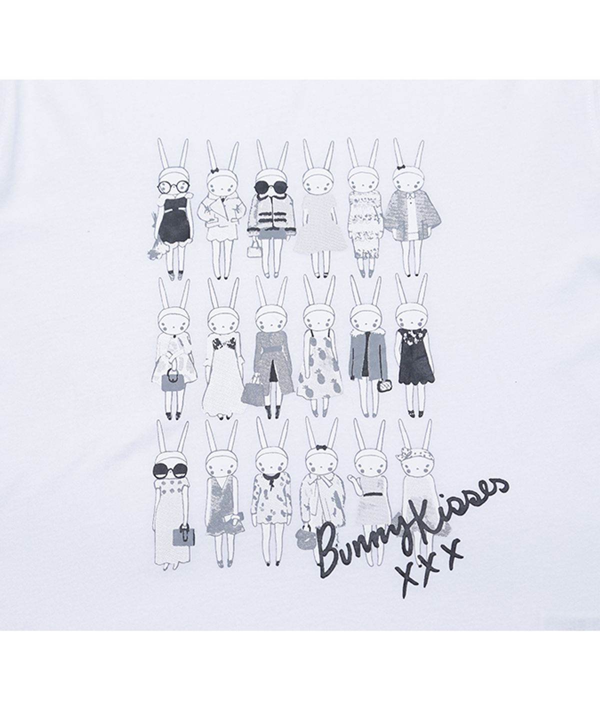 피피라핀(FIFI LAPIN) 여성 원피스를 입은 피피들 드로잉 기본티셔츠/FS2WTS08W  WHITE
