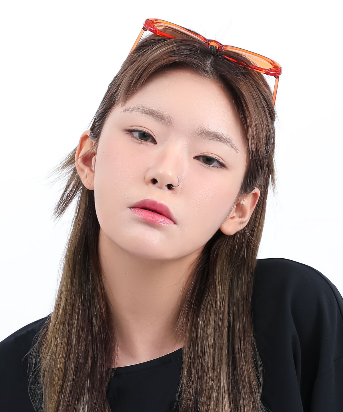 씨웨어 바이 더 지니어스(C WEAR BY THE GENIUS) 릴랙스드 핏 우븐 티셔츠 네이비