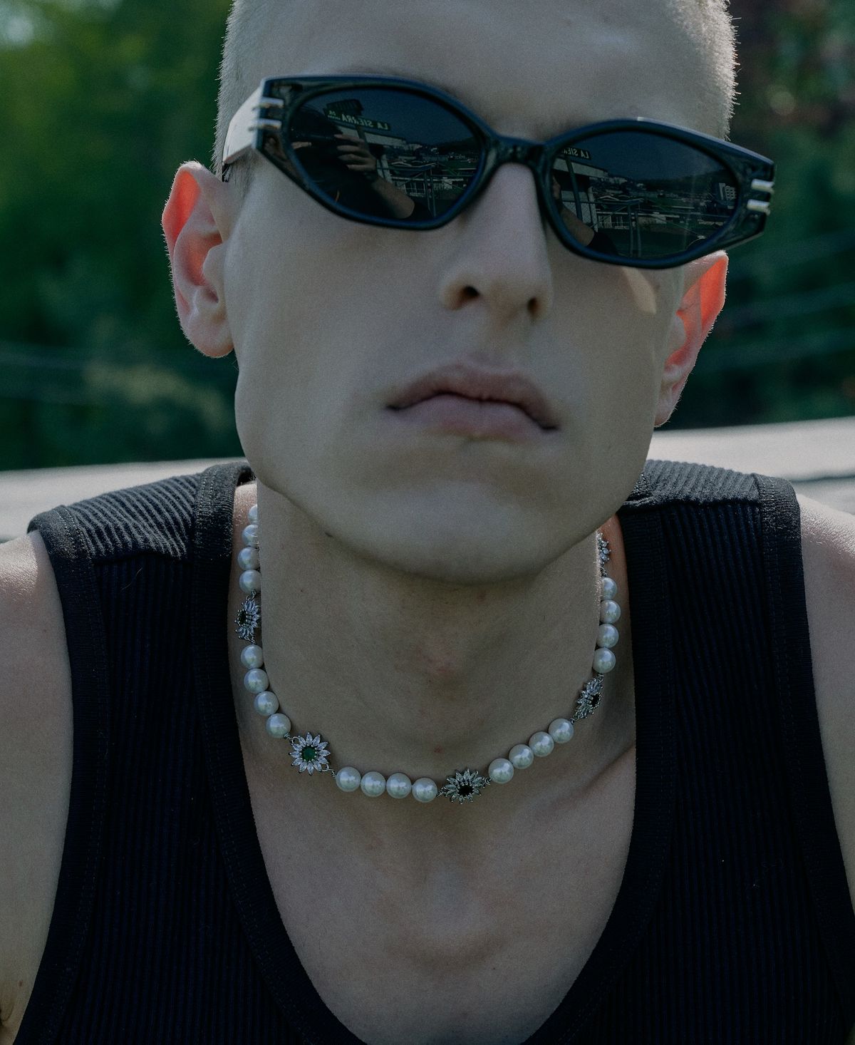 에이지47(AG47) B.W.P Necklace-01 Cubic Flower Pearl 8mm